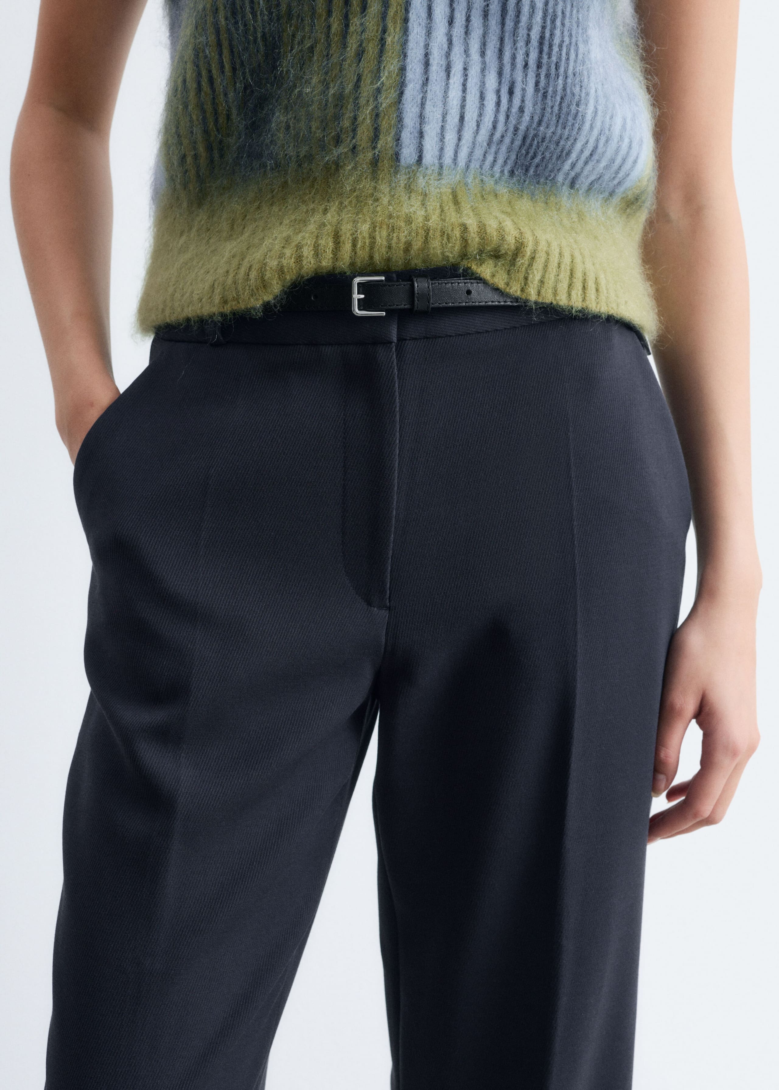 Tailored Press Crease Trousers - Dark Brown - Lookbook