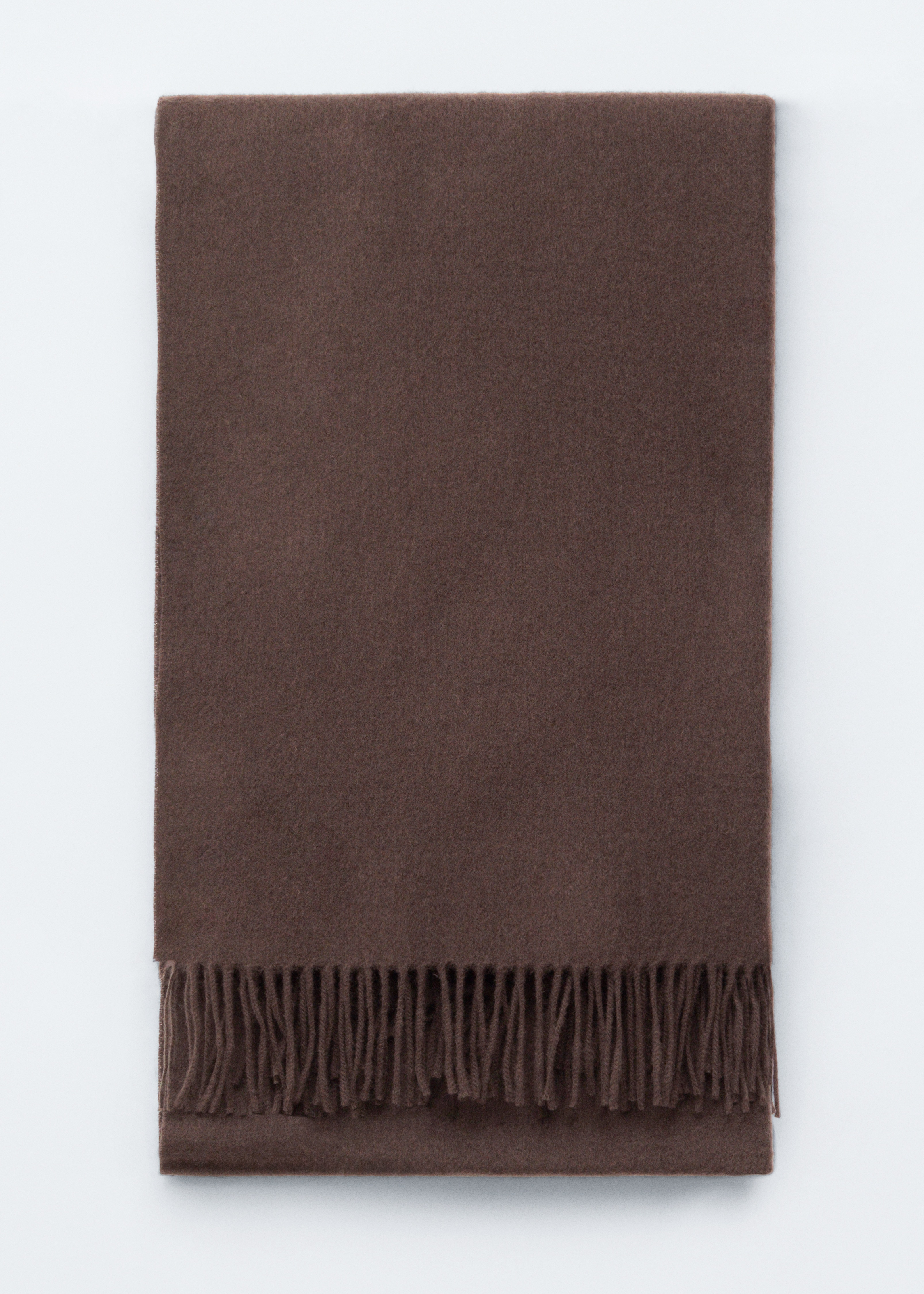 Écharpe frangée en laine - Marron/Gris/Couleur crème/Rouge rubis/Bleu ciel/Jaune clair/Bordeaux