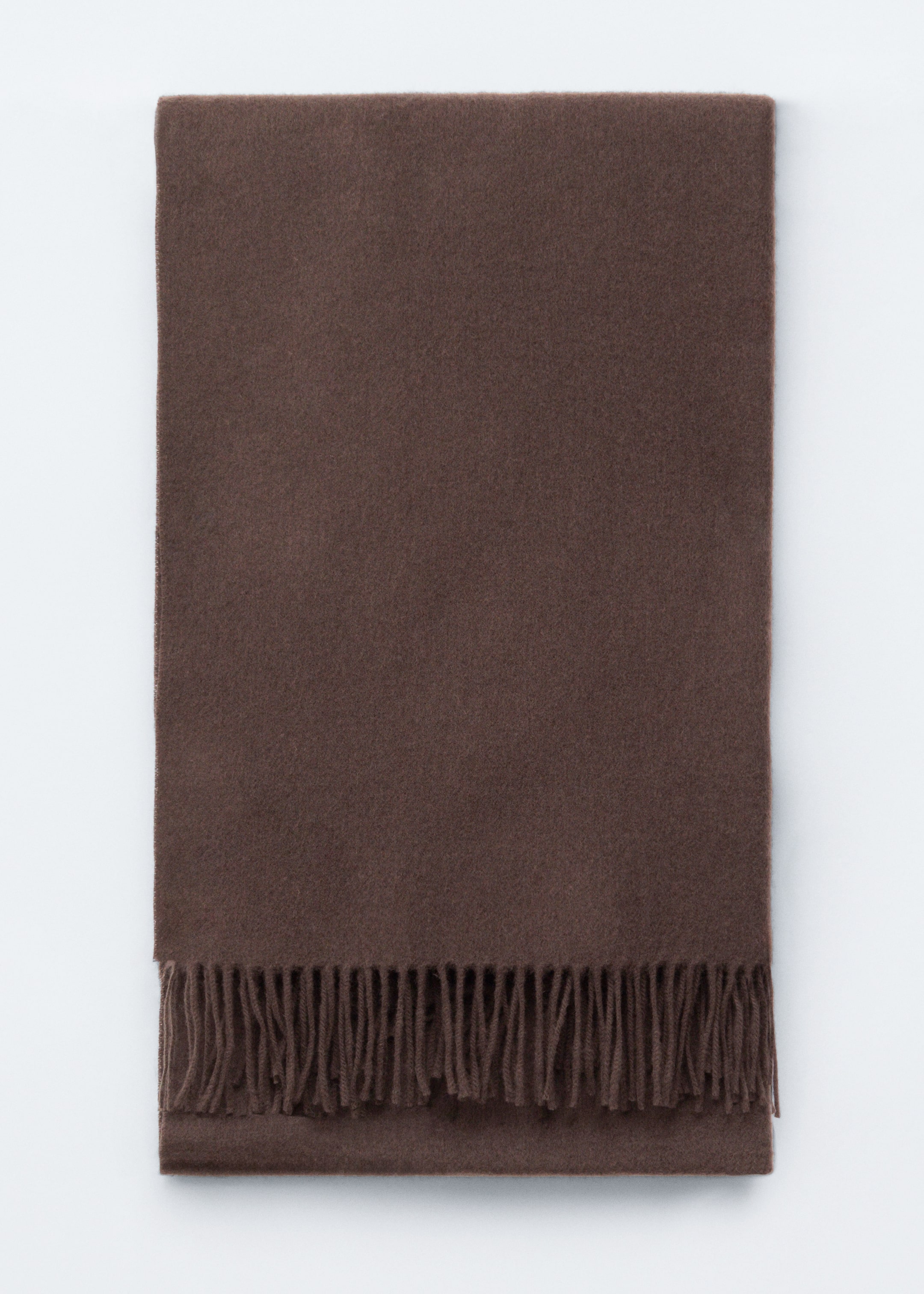 Visualizza immagine più grande: Sciarpa in stile coperta in lana con frange - Mogano - DONNA | H&M IT 1