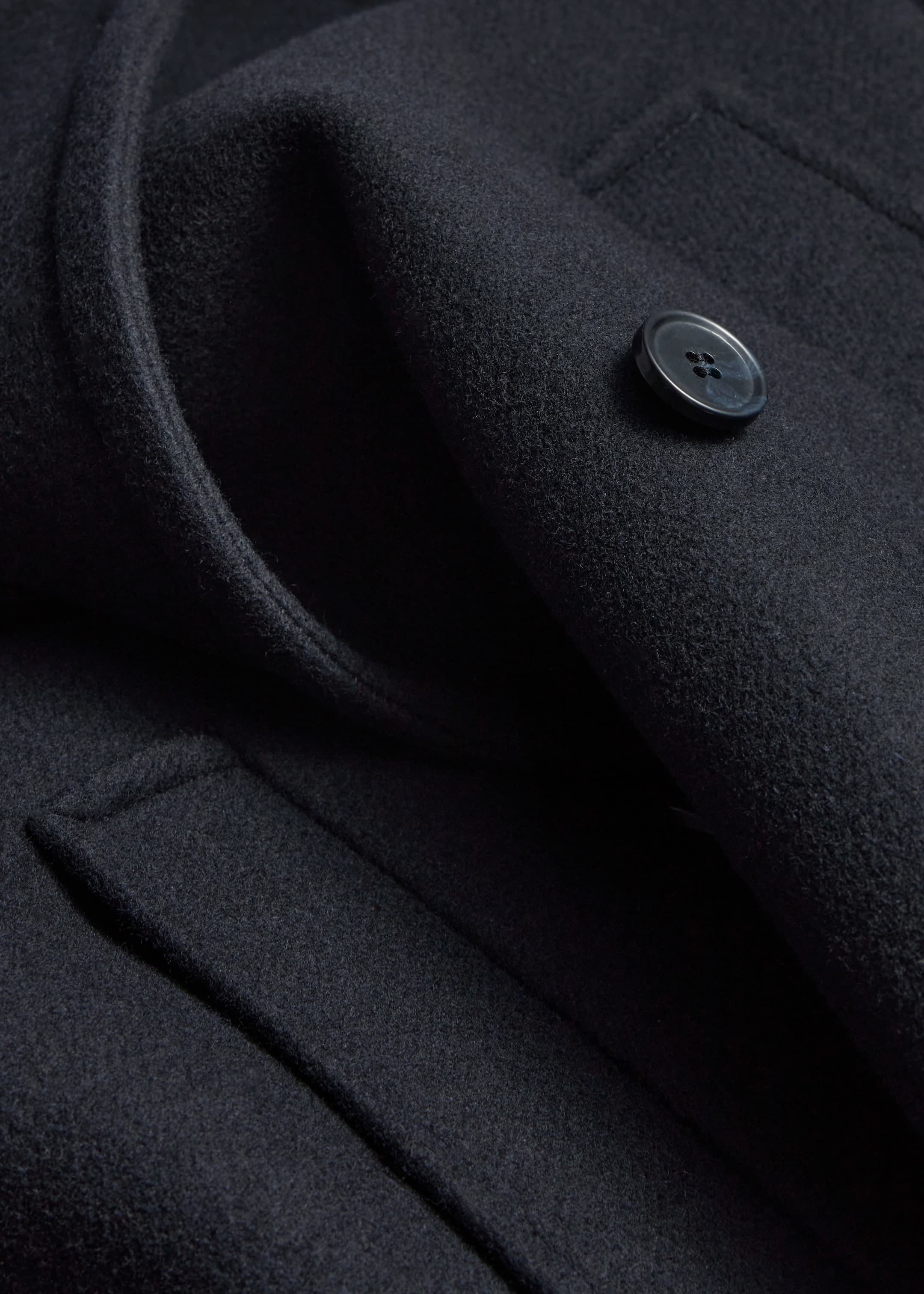 View larger image: Tailored Wool Pea Coat - Navy - Ladies | H&M GB 9