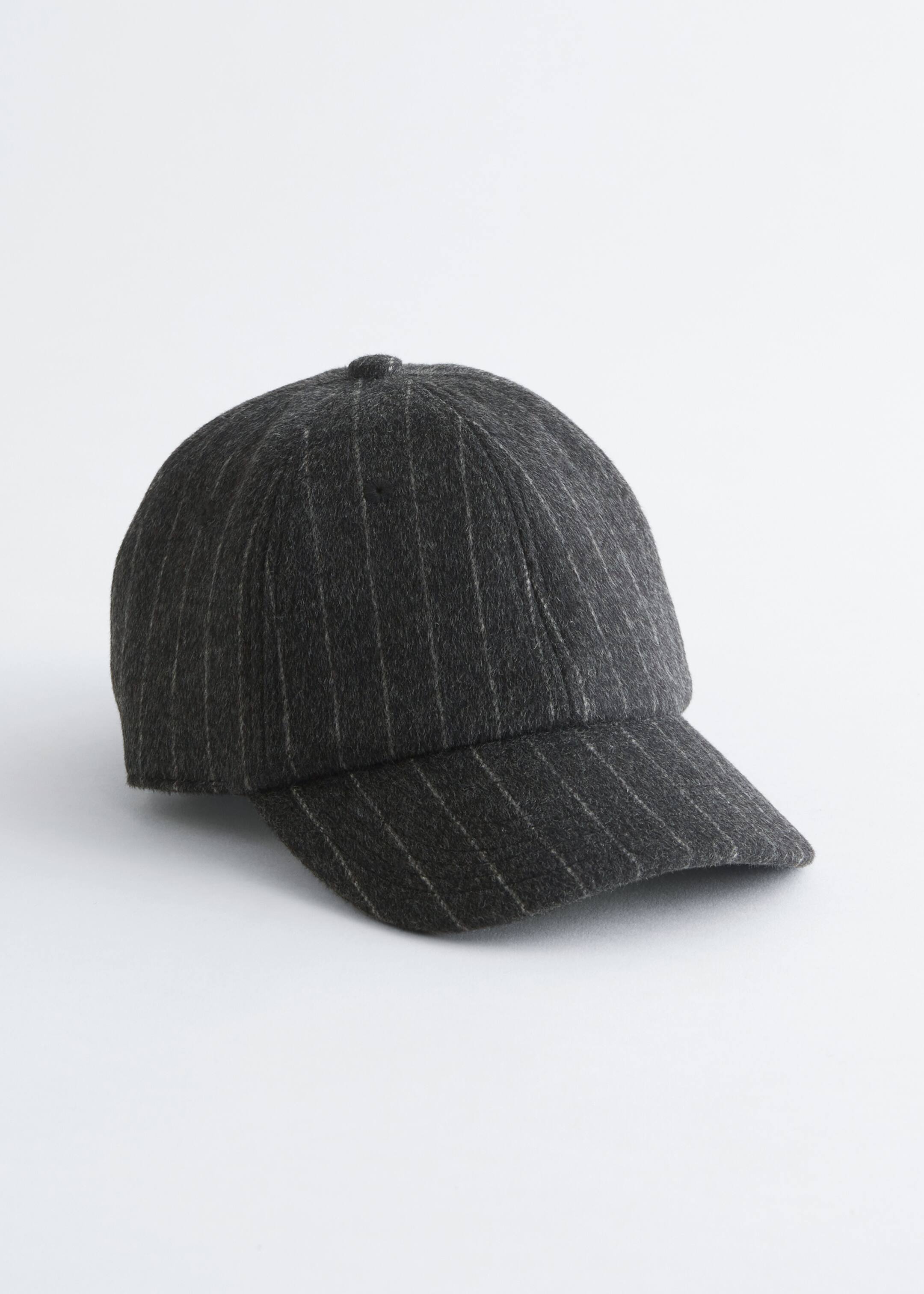 Vis større bilde: Baseballcaps i ullblanding av filt - Mørkegrå nålestriper - DAME | H&M NO 2