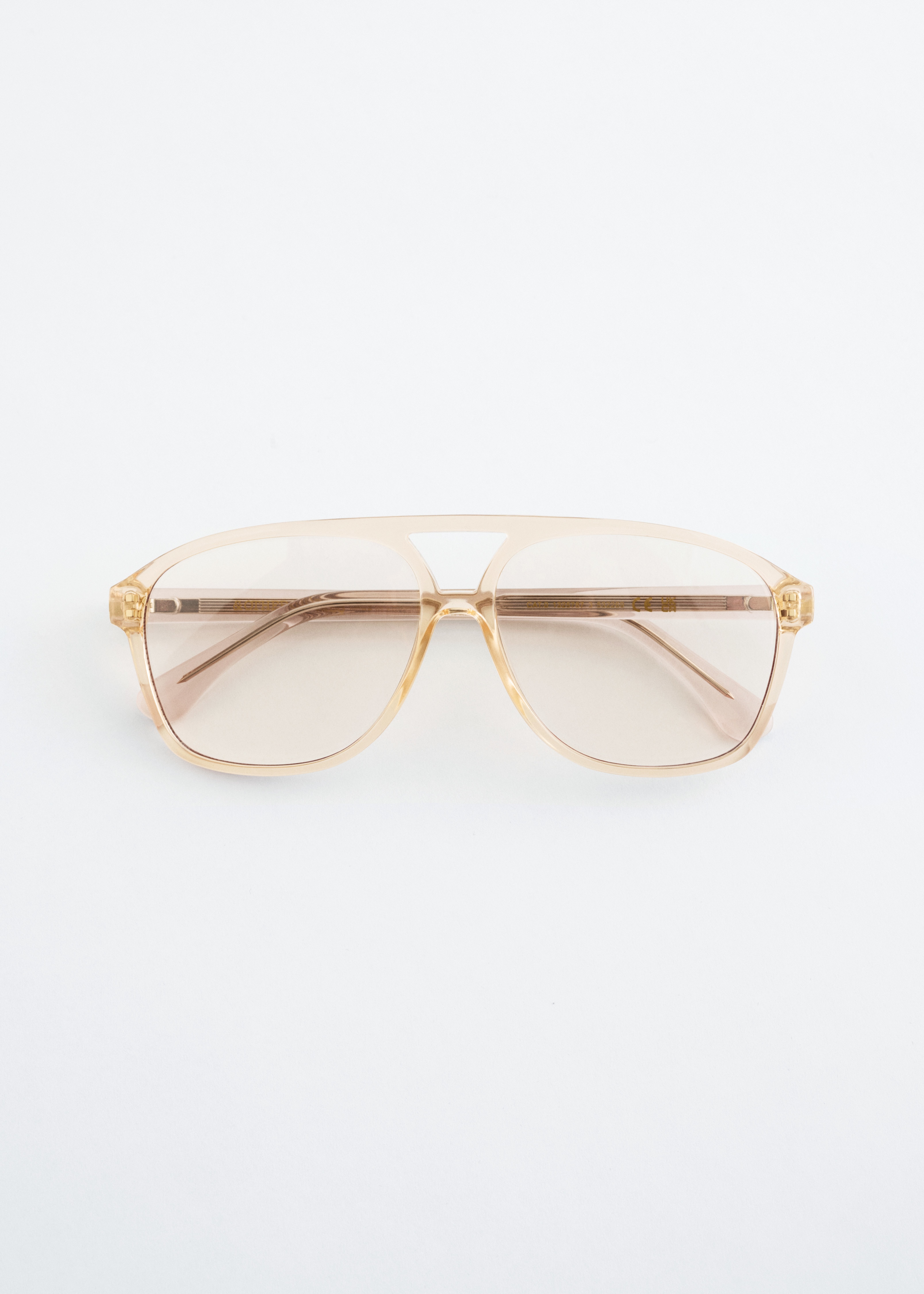 Oversized Aviator Sunglasses - White/Transparent/Dark Brown/Brown/Yellow/Khaki Green