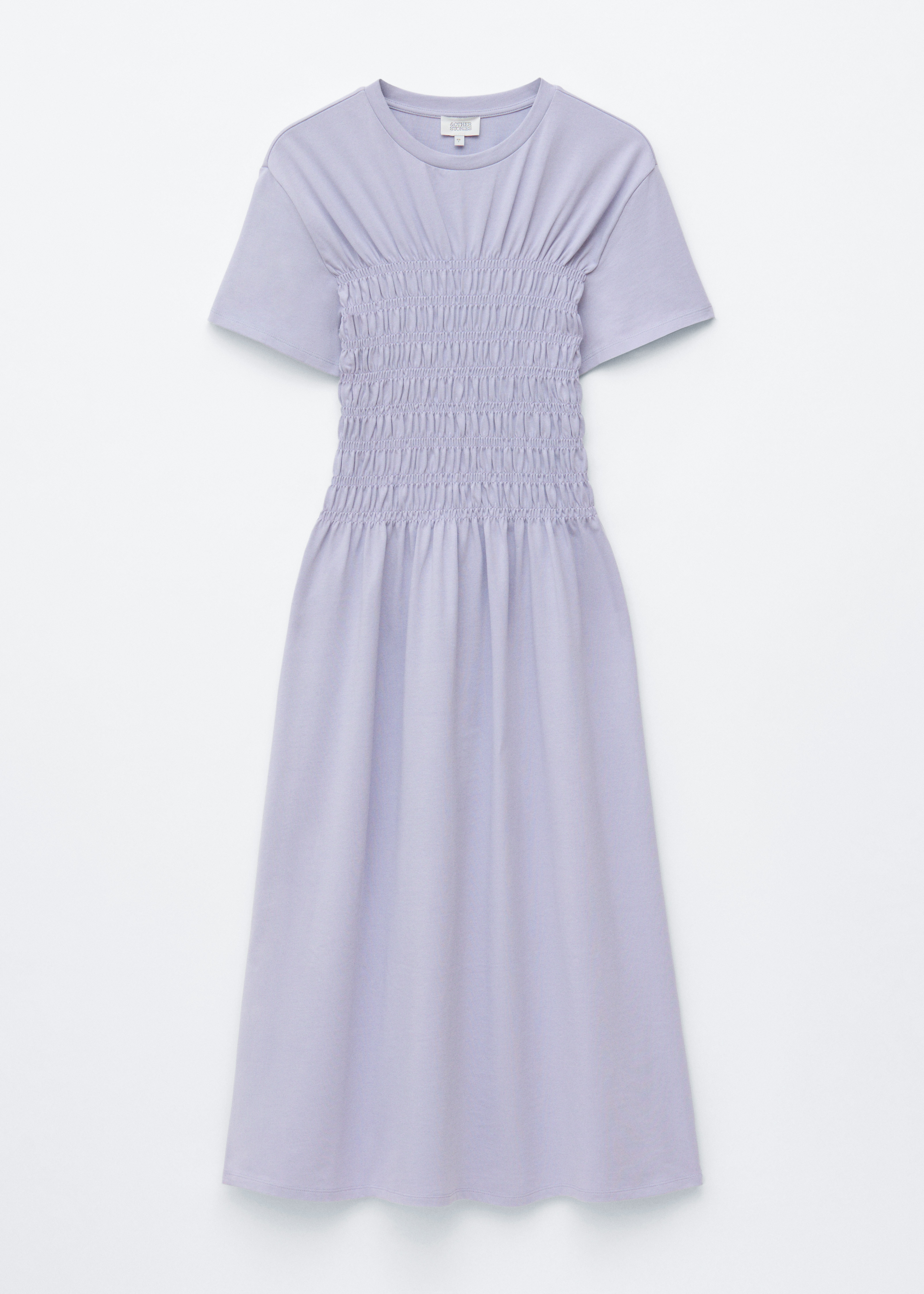 Gesmokte midi-jurk - Lila/Donkerbruin