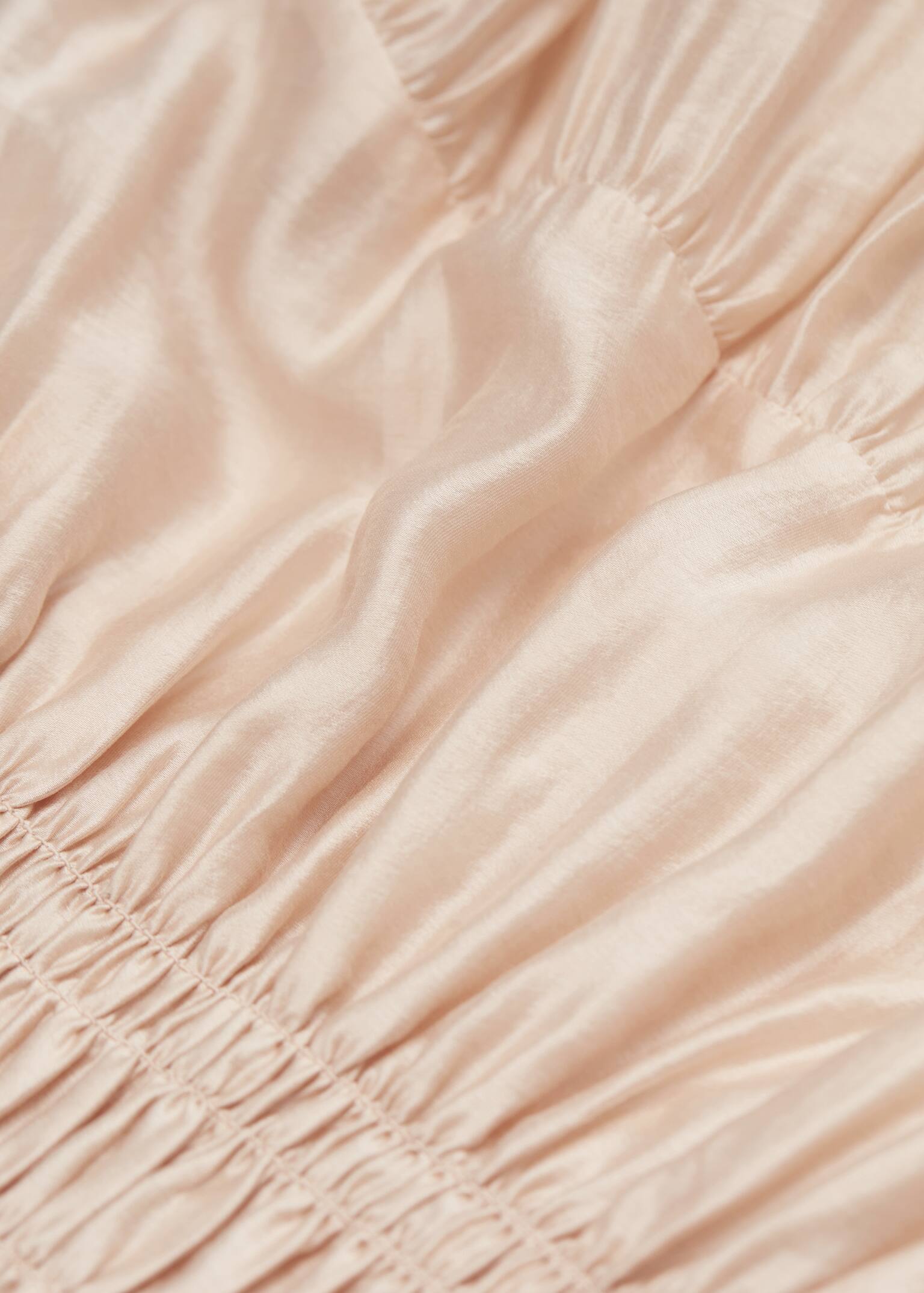 Vestido midi fruncido - Beige/Azul/Negro - 4