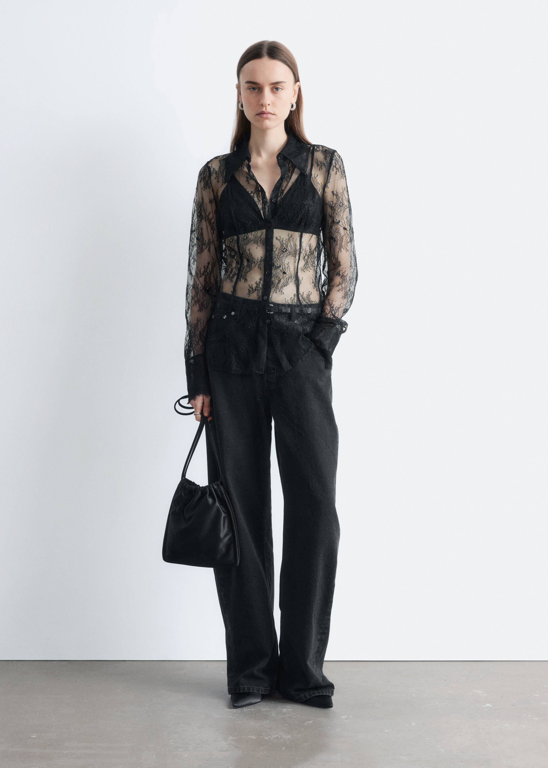 Ingrandisci l'immagine: Tapered Lace Shirt - Black - DONNA | H&M CH 3