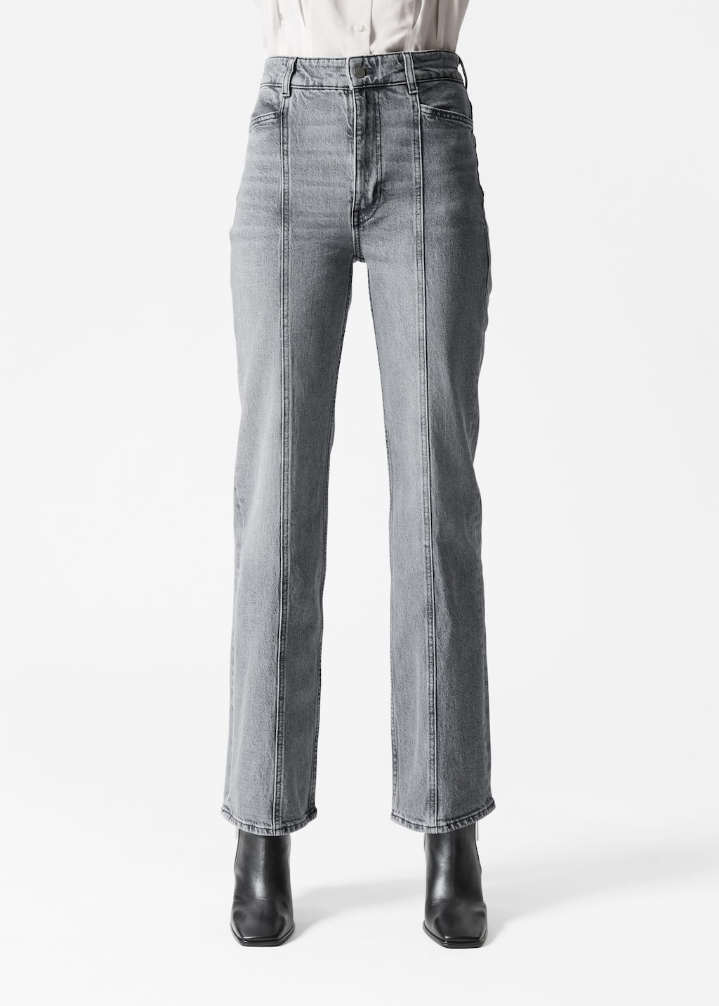 Image of High-Waist Straight-Leg Jeans