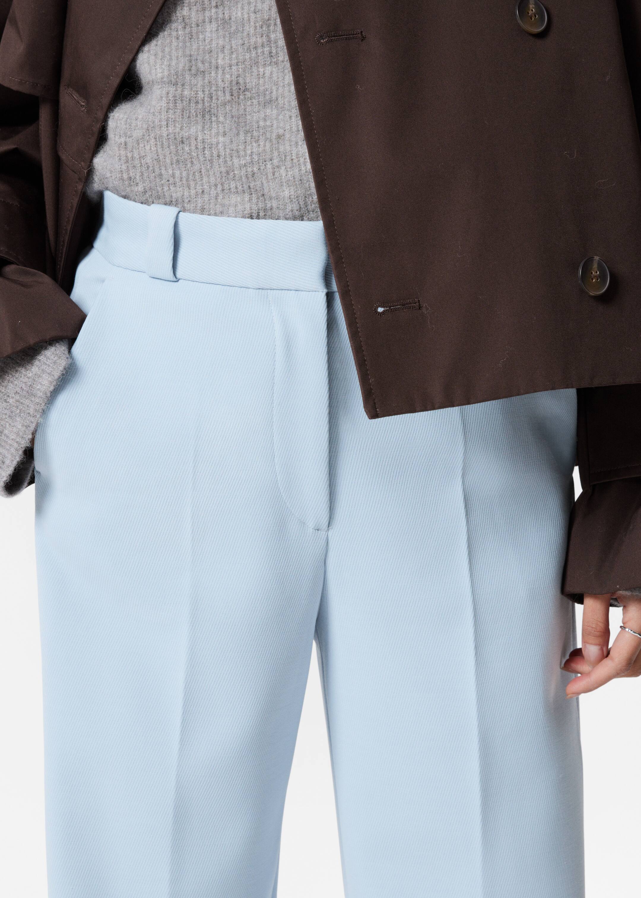 Преглед на по-голямо изображение: Wide Press-Crease Trousers - Light Blue - ЖЕНИ | H&M BG 2