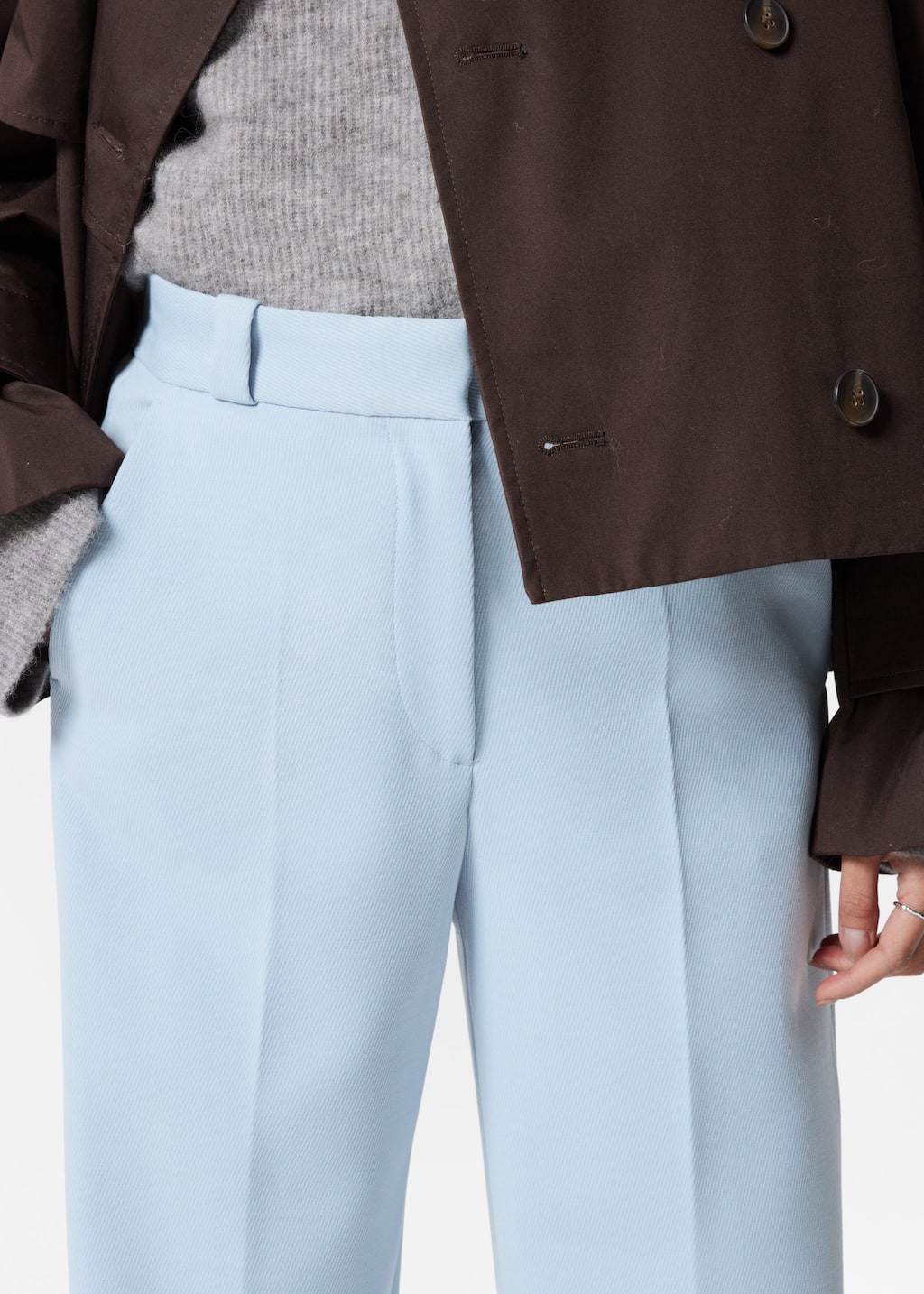 Image of Wide Press-Crease Trousers