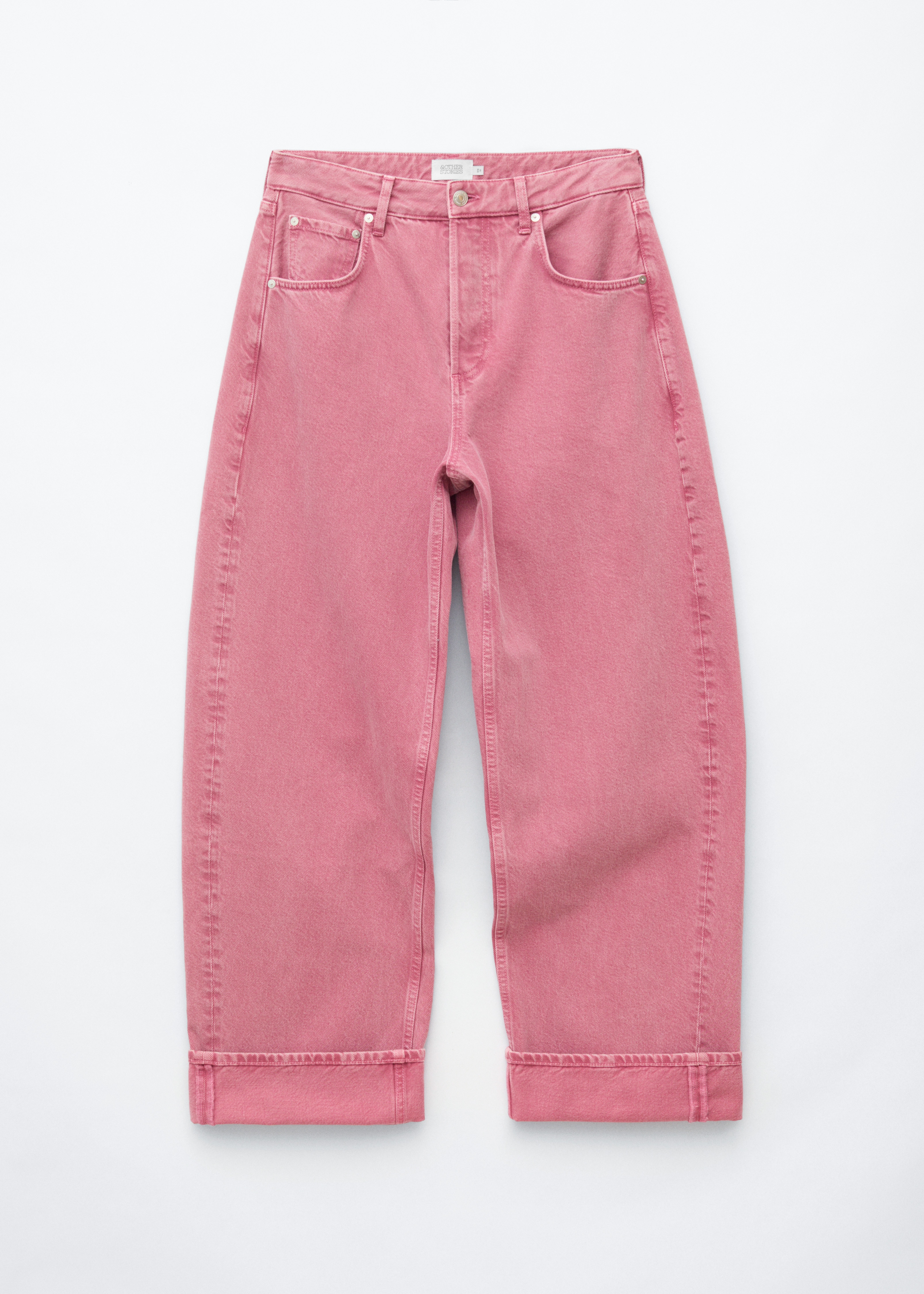 Barrel-Leg Jeans - Washed Pink/Light Blue/Dark Brown/Oat/Cream/Mid Blue/Mid Blue/Red/White