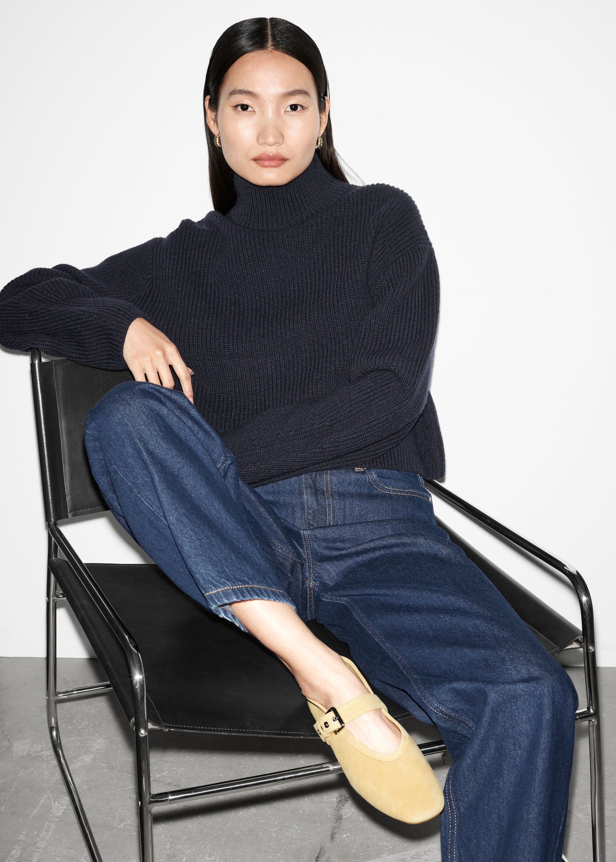 View larger image: Mary-Jane Ballet Flats - Yellow suede - Ladies | H&M GB 1