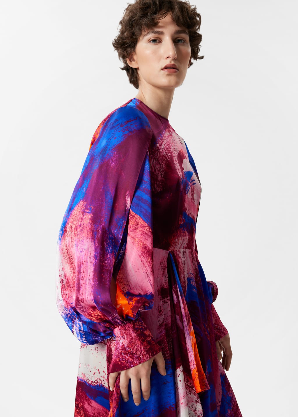 Image of Bedrucktes Maxikleid aus Seide