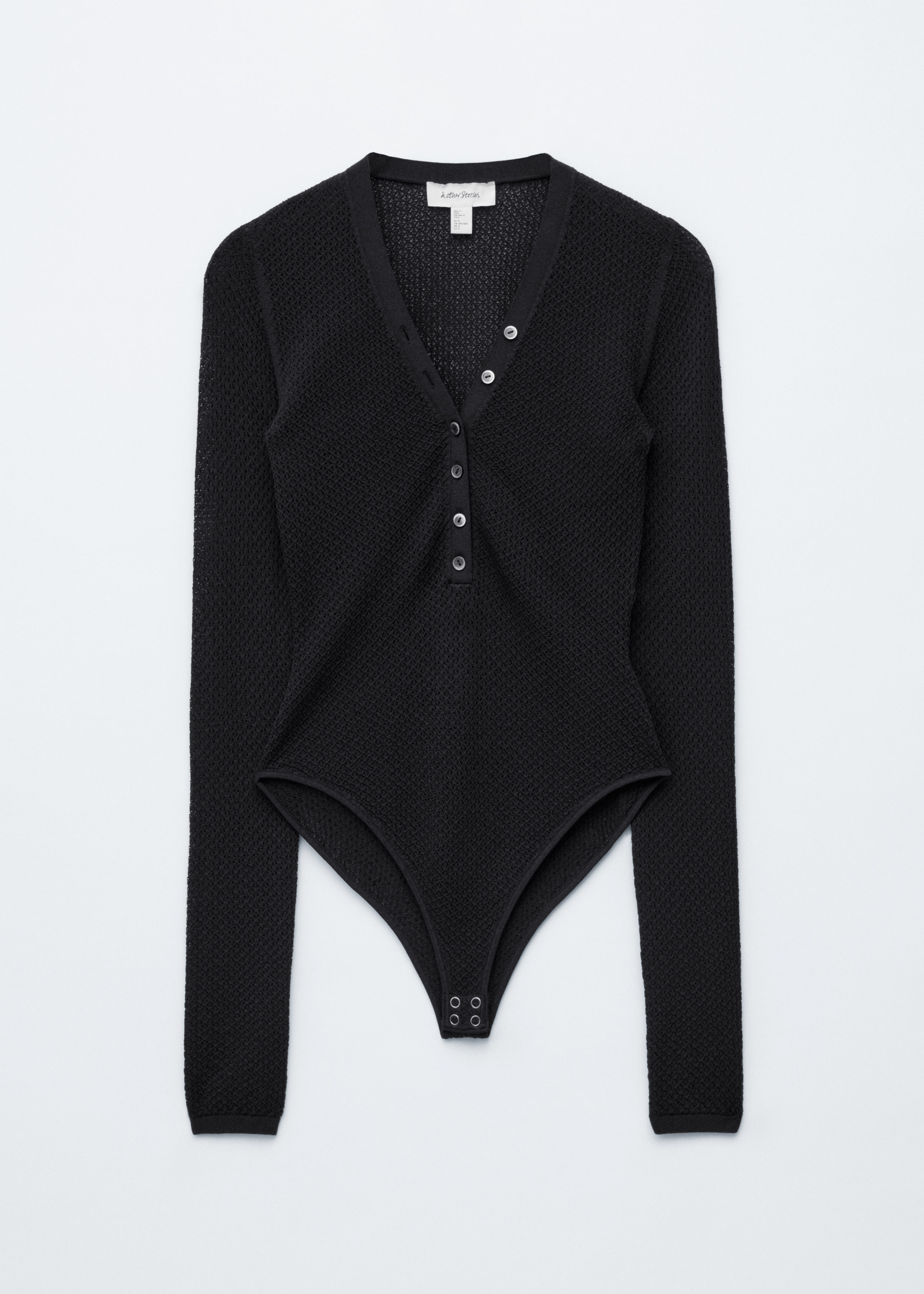 Long-Sleeve Pointelle-Knit Bodysuit