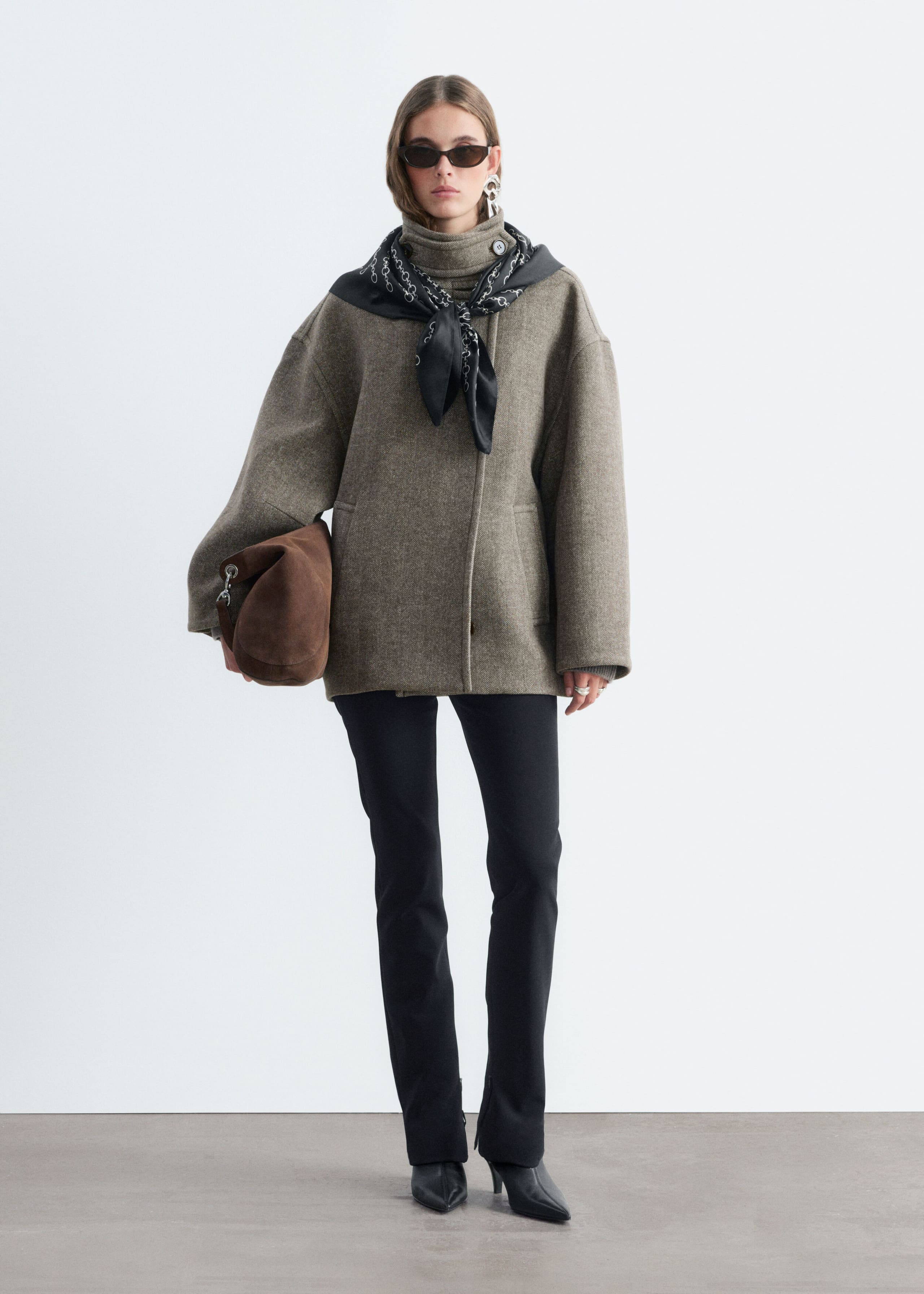 Herringbone Coat - Dark Mole - Lookbook