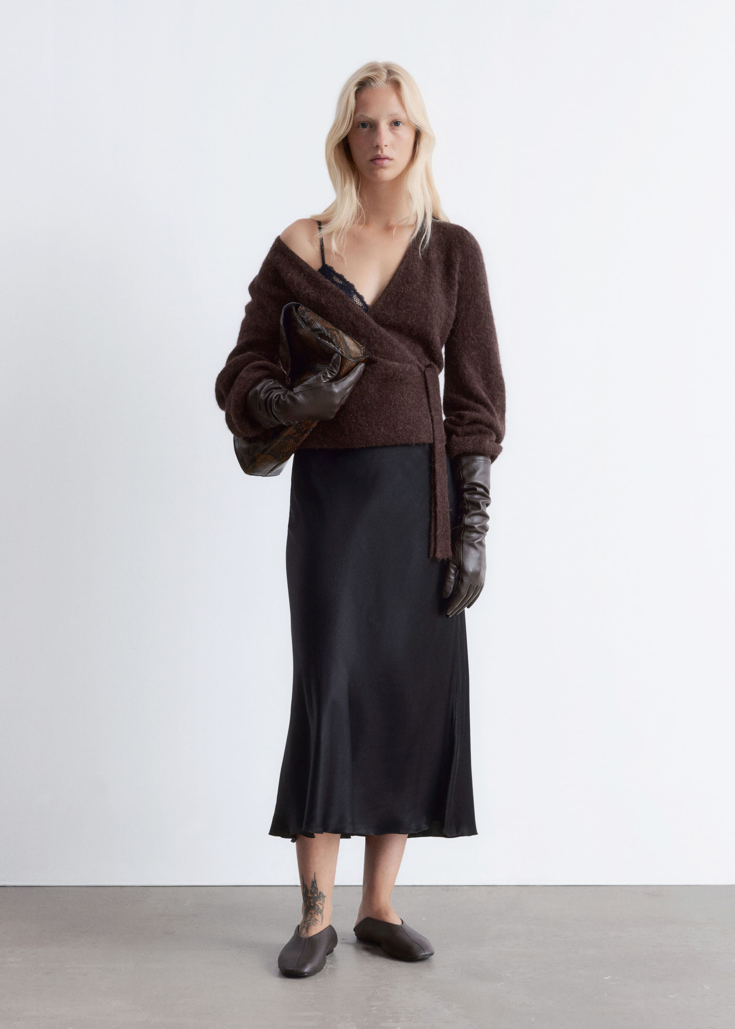 Image of Mohair-Blend Wrap Cardigan