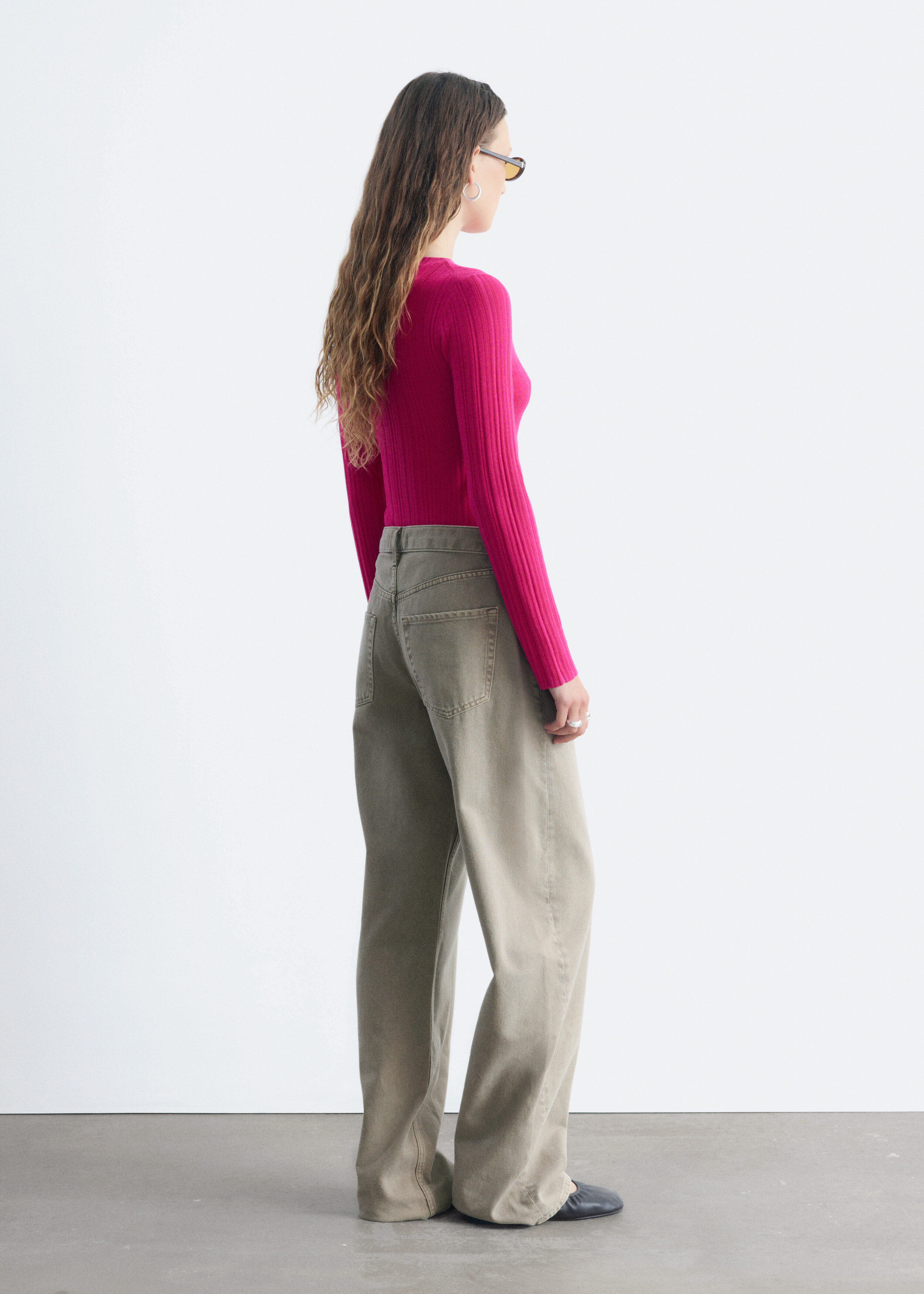 トップス FLATCORD YARN WIDE RIBKNIT BOAT NECK P/O