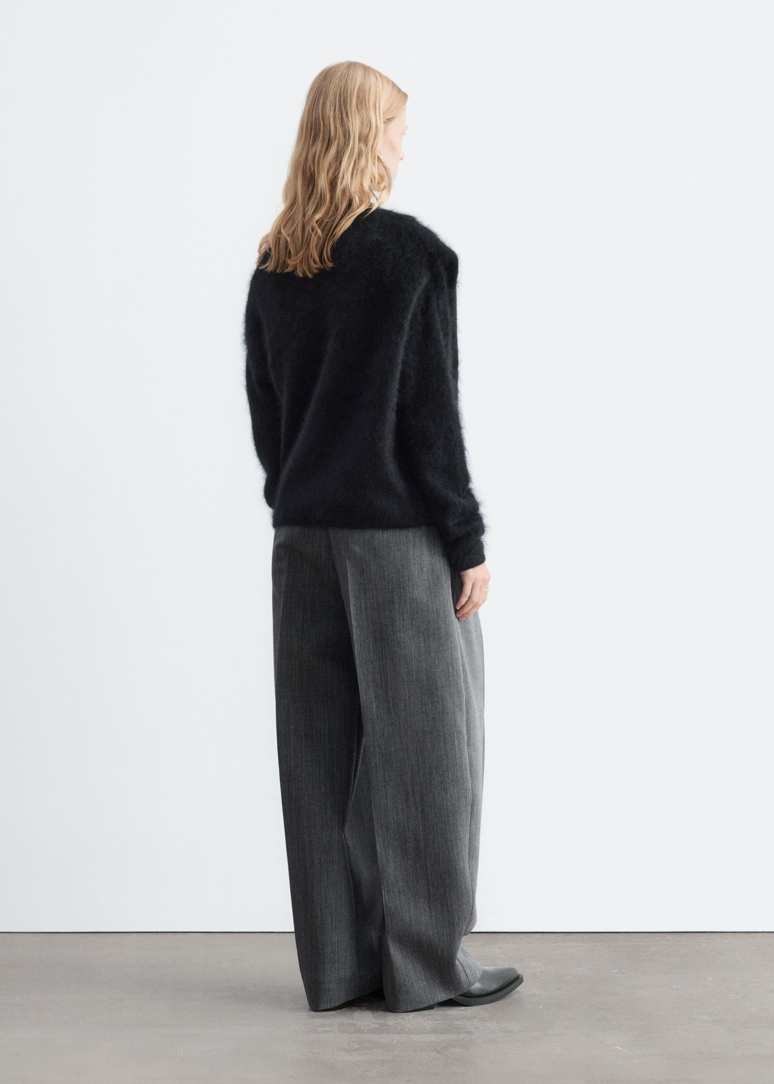 Draped-Neck Merino Wool Jumper - Pink - Lookbook