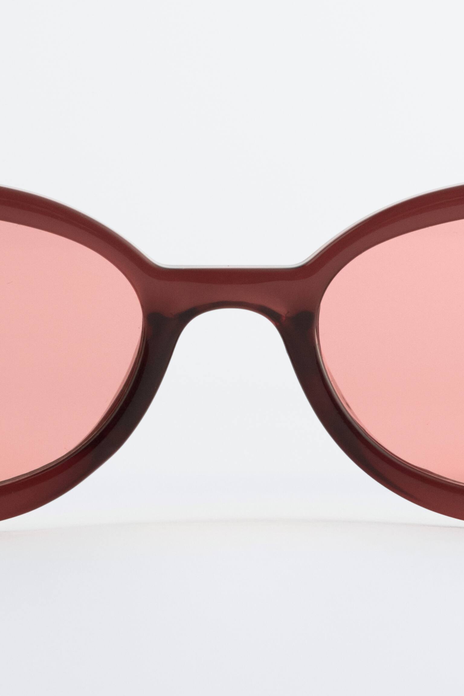 Γυαλιά Ηλίου Με Λεπτό Οβάλ Σκελετό - Μπορντό/Μαύρο - 4