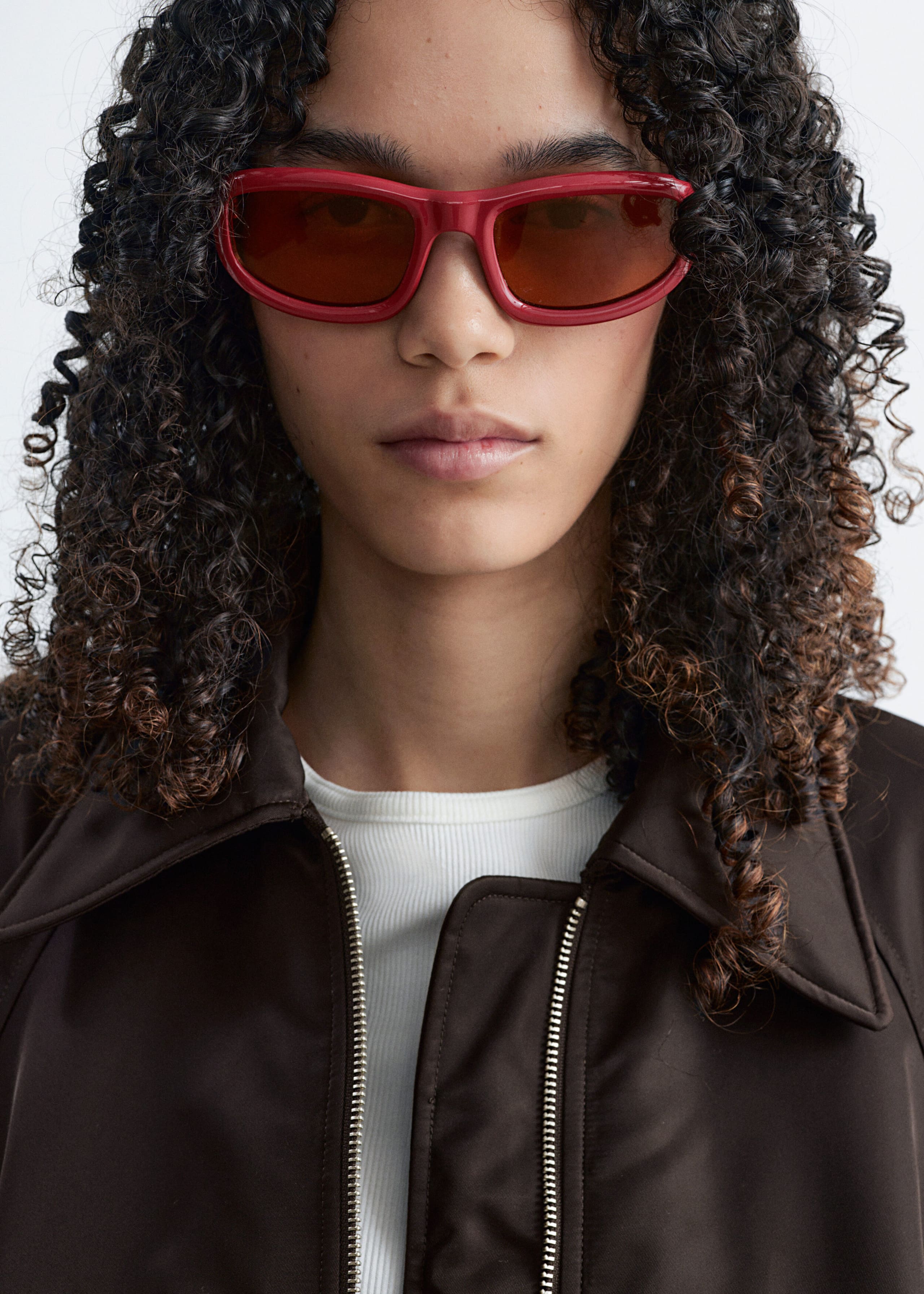 Collared Bomber Jacket - Burgundy - Lookbook