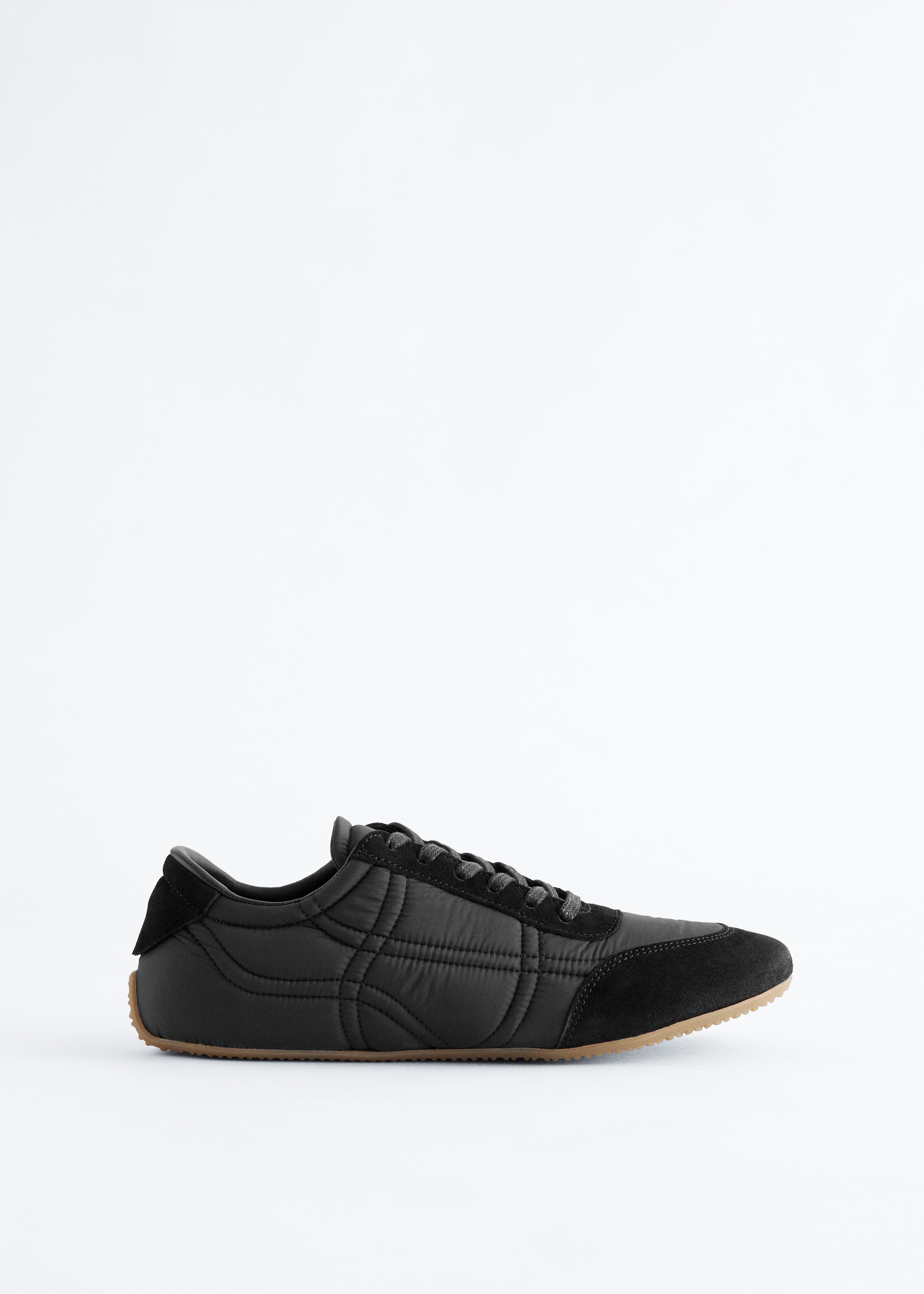 Velúr részletes edzőcipő - Fekete/Fehér/Bézs/Barna