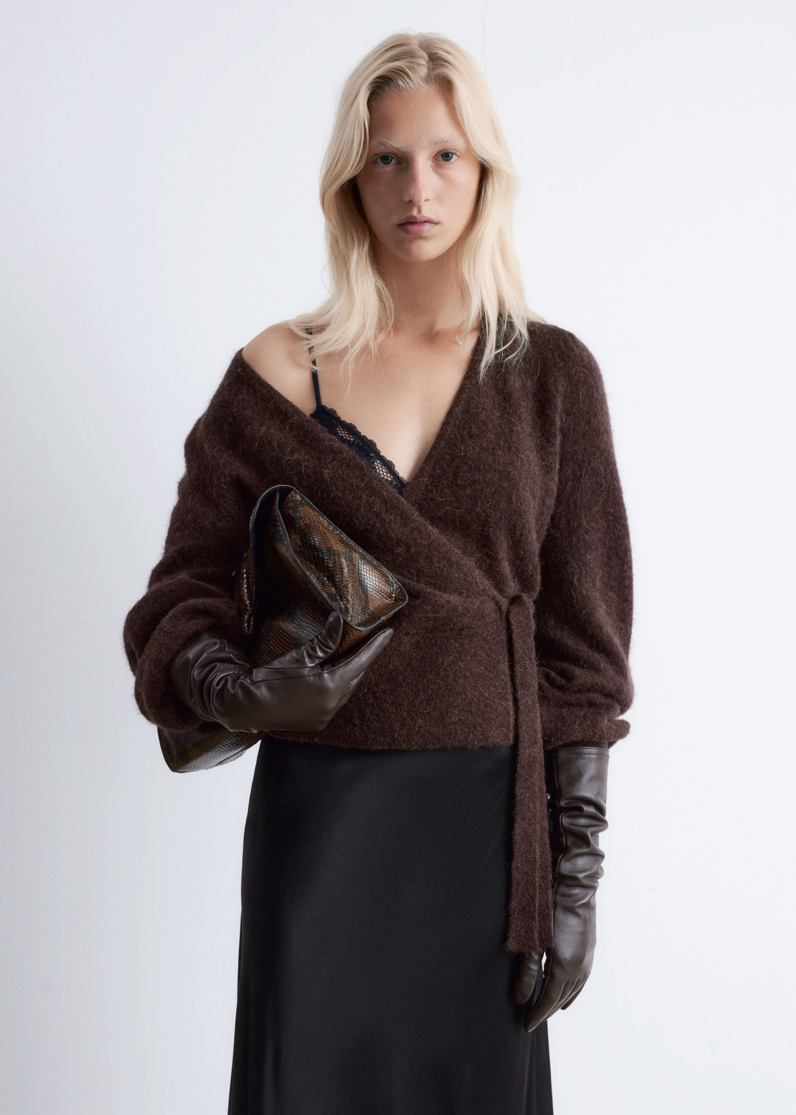 Image of Mohair-Blend Wrap Cardigan