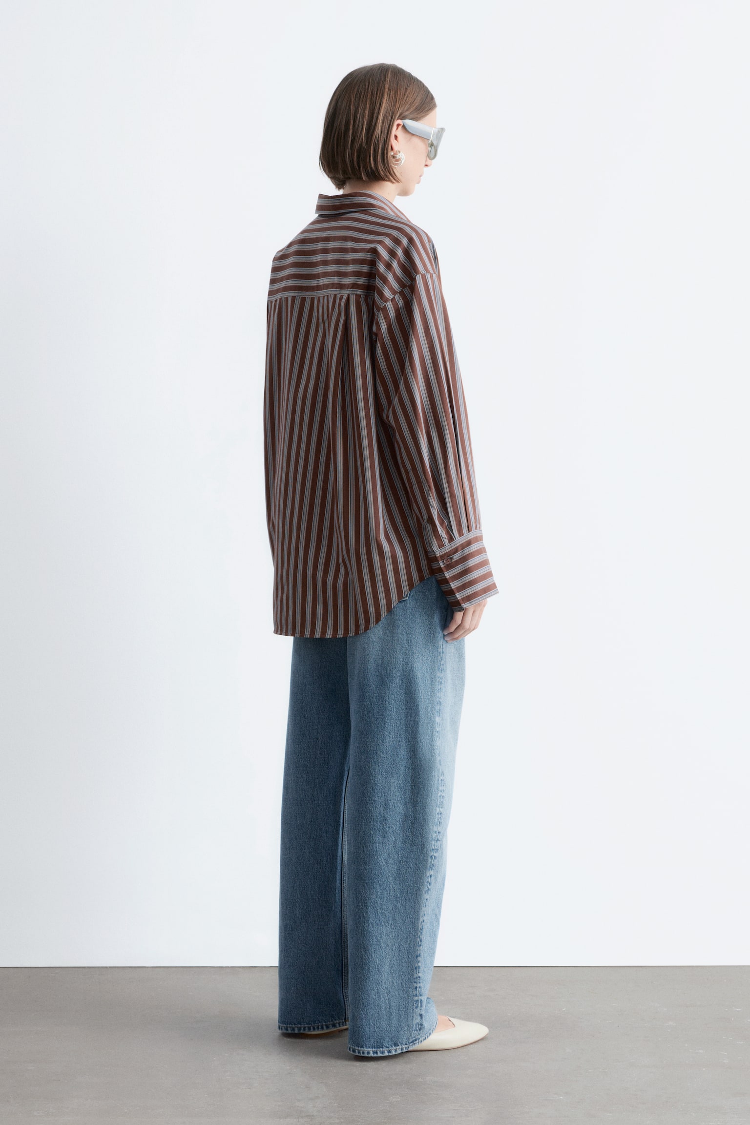 Camisola de algodão - Riscas em castanho/azul/Branco/Riscas/Rosa/Riscas vermelhas/Bege escuro - 4