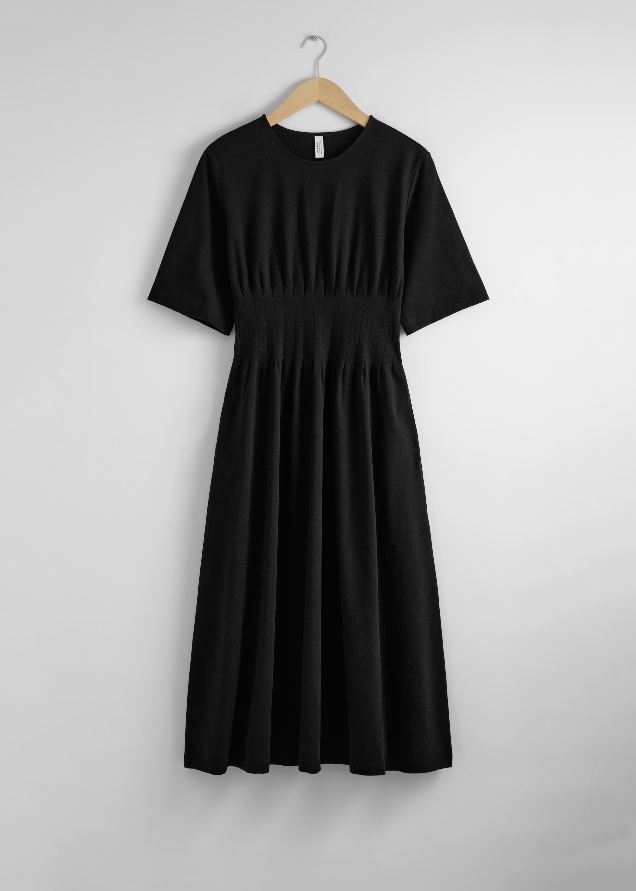 Zobacz większy obraz: Sukienka midi z krótkim rękawem - Czarny - ONA | H&M PL 1