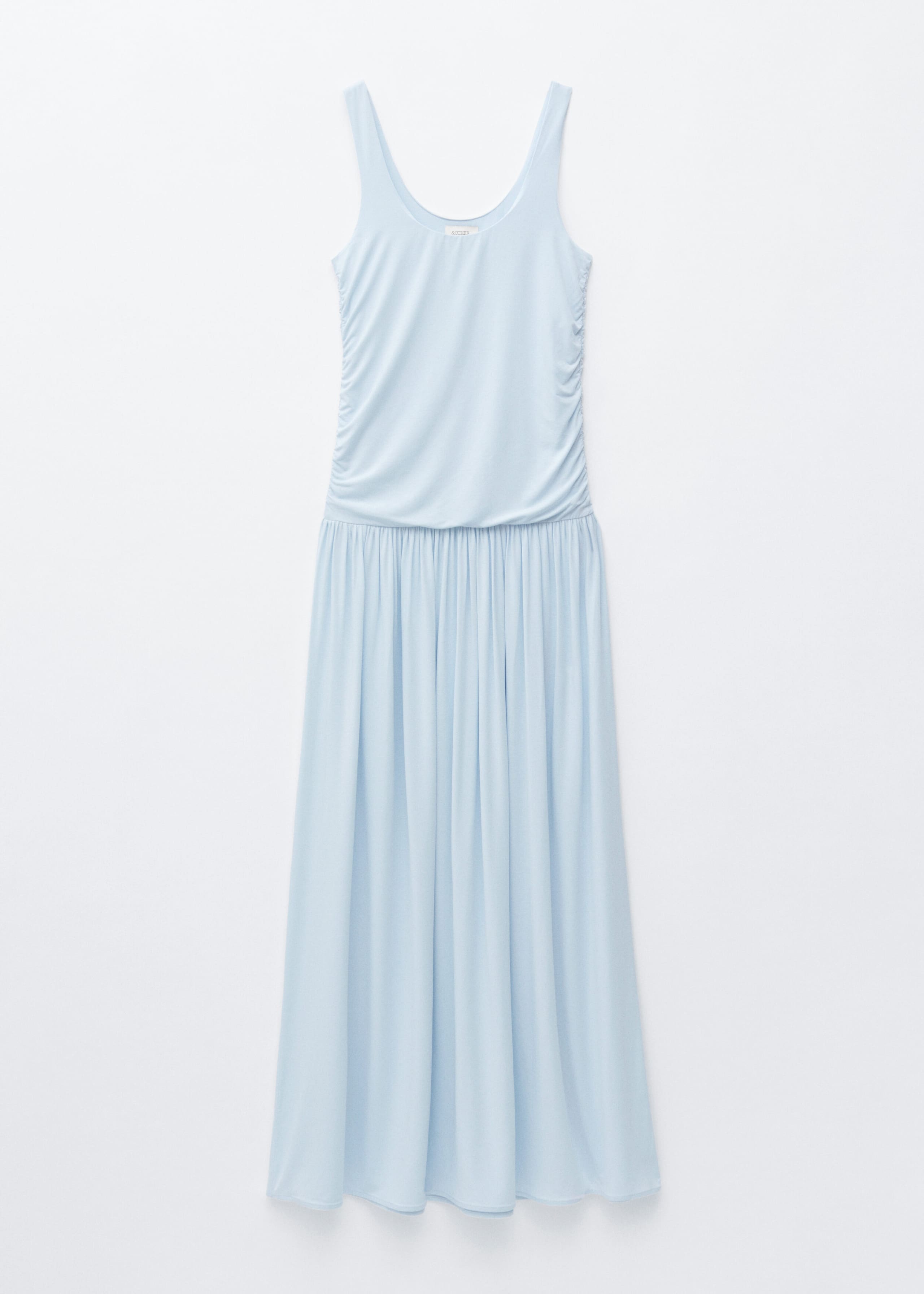 Robe longue froncée en jersey - Gris foncé - Still Life