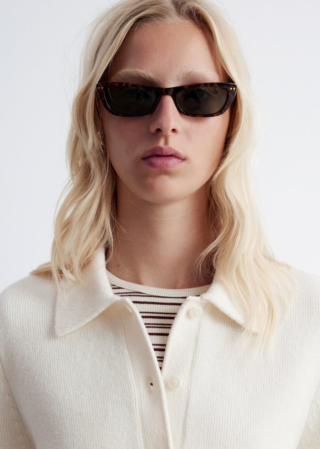 Image of Knitted Short-Sleeve Cardigan