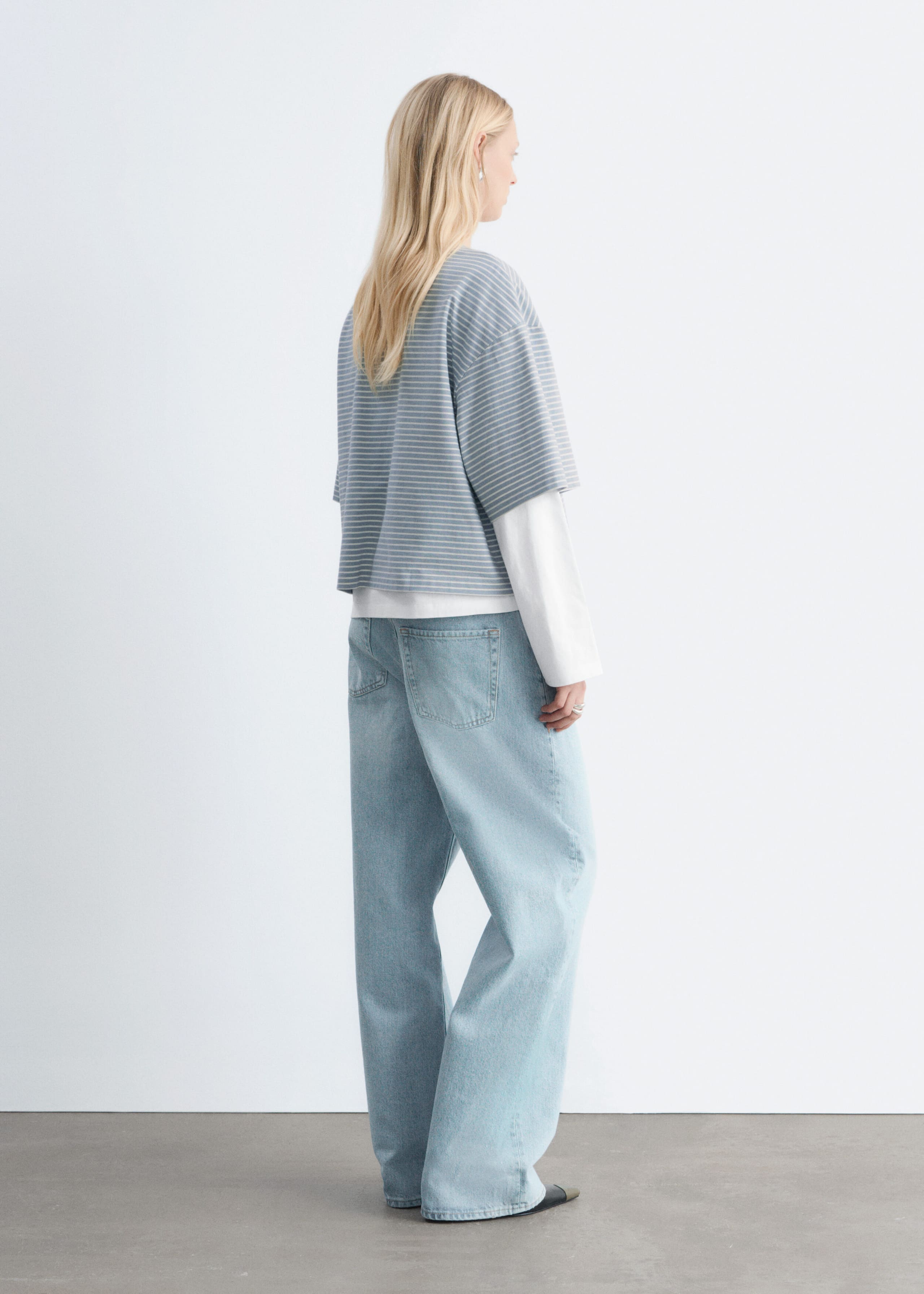 Image of Gestreiftes Oversized-T-Shirt aus Baumwolle