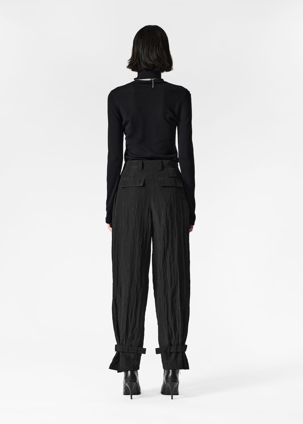 Image of Belted Box-Pleat Trousers