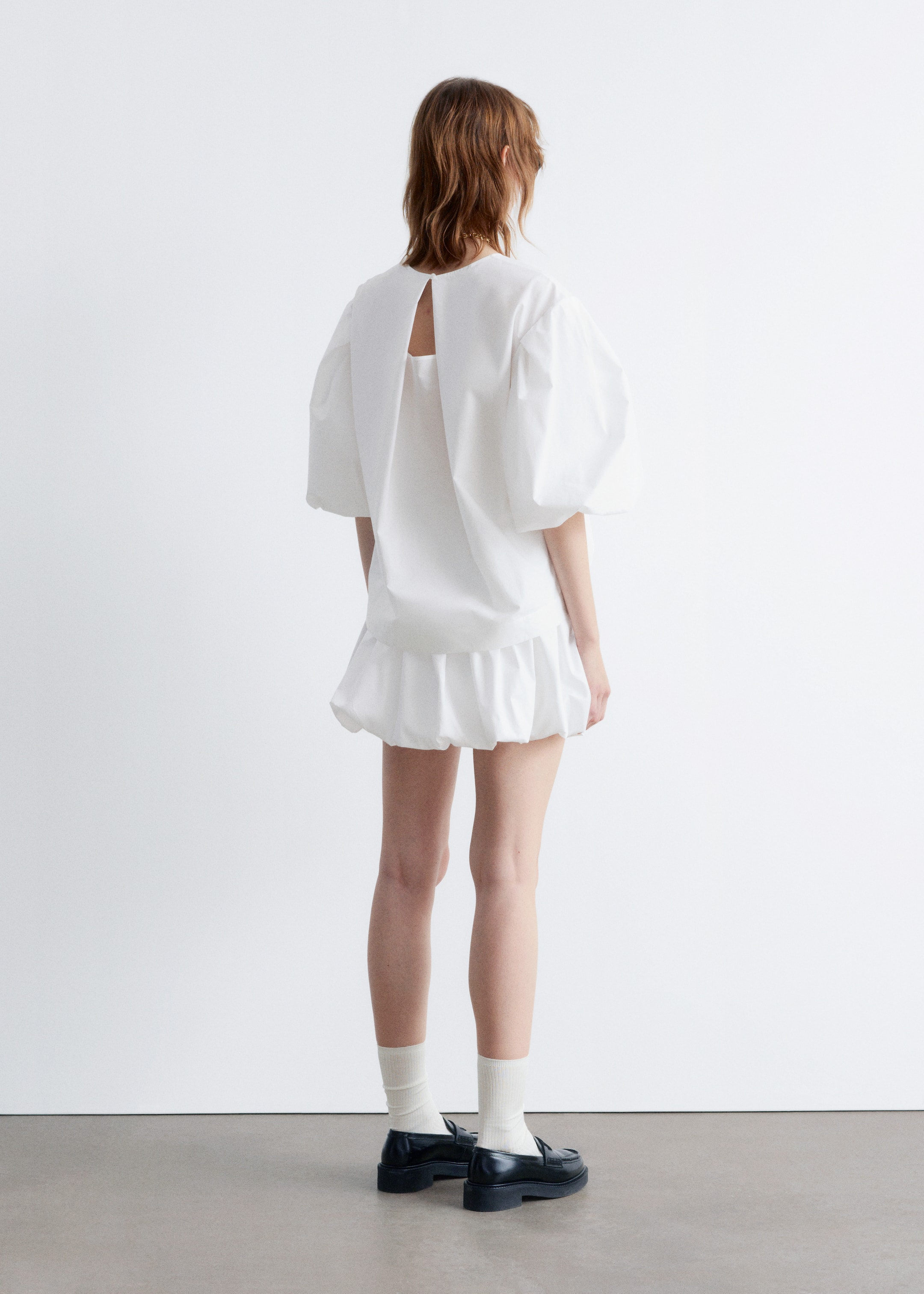 View larger image: Voluminous Puff-Sleeve Blouse - White - Ladies | H&M GB 5