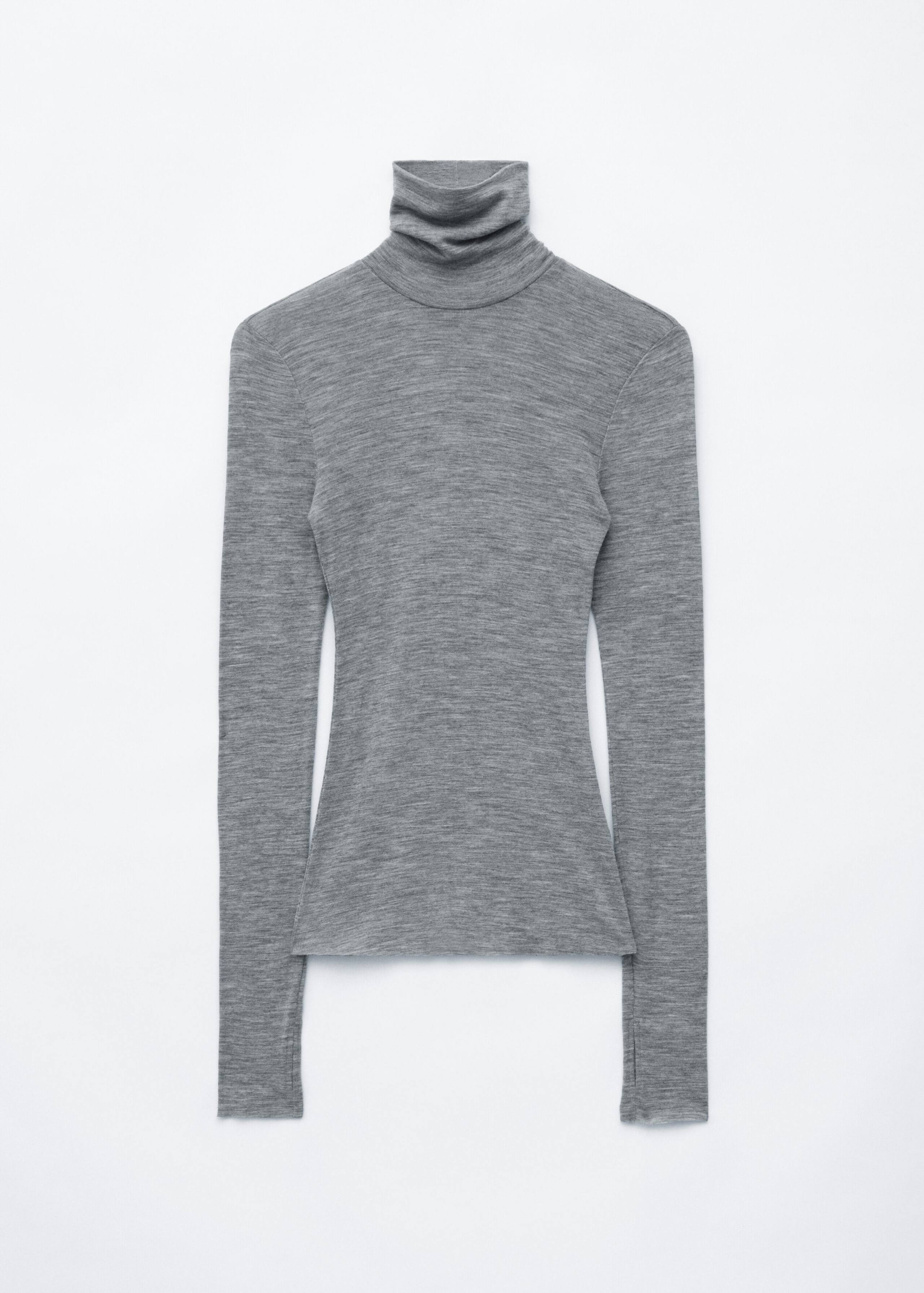 Wool Turtleneck Top - Grey - Still Life