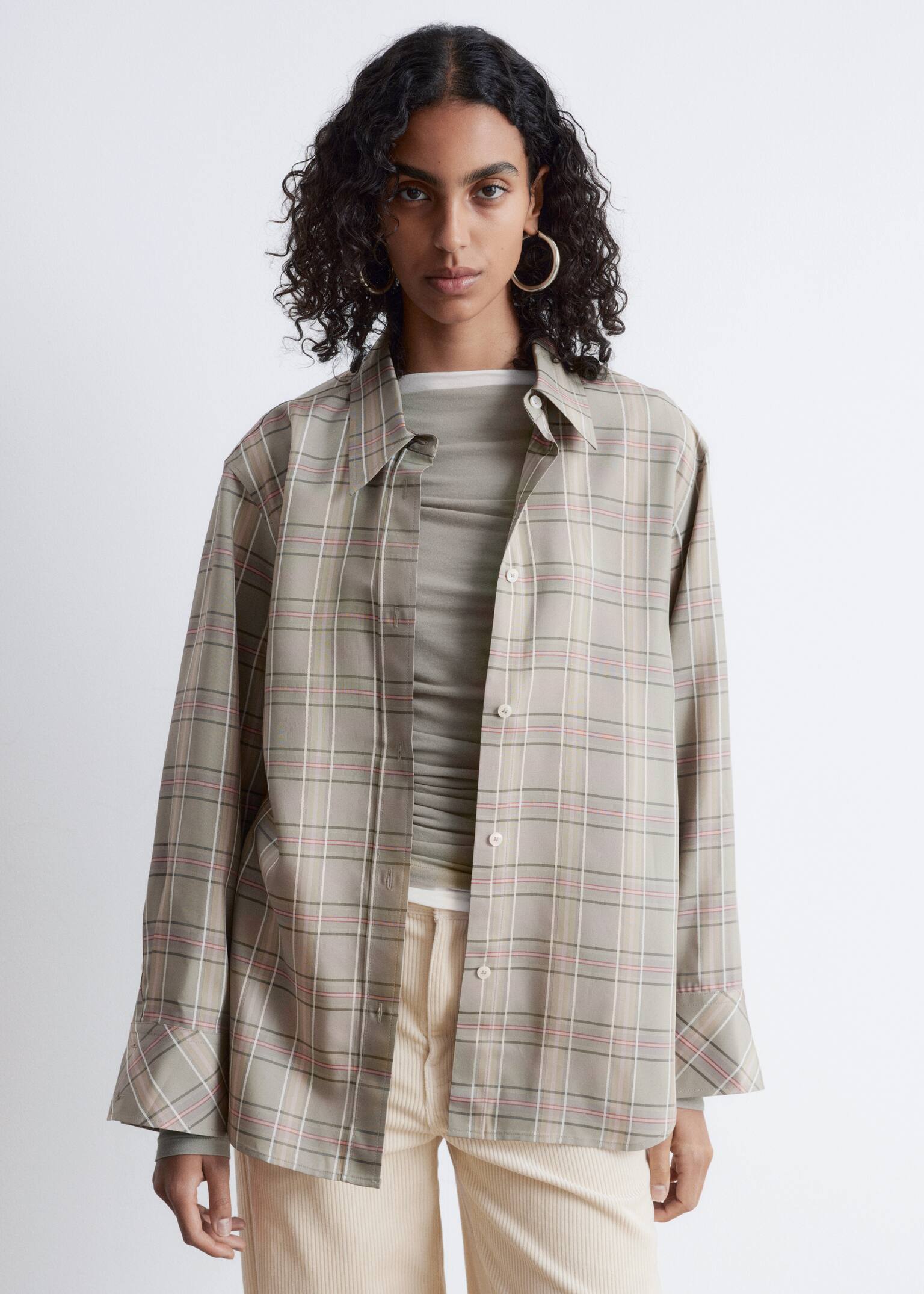 Oversized Checked Shirt - Mole/Checked - 6