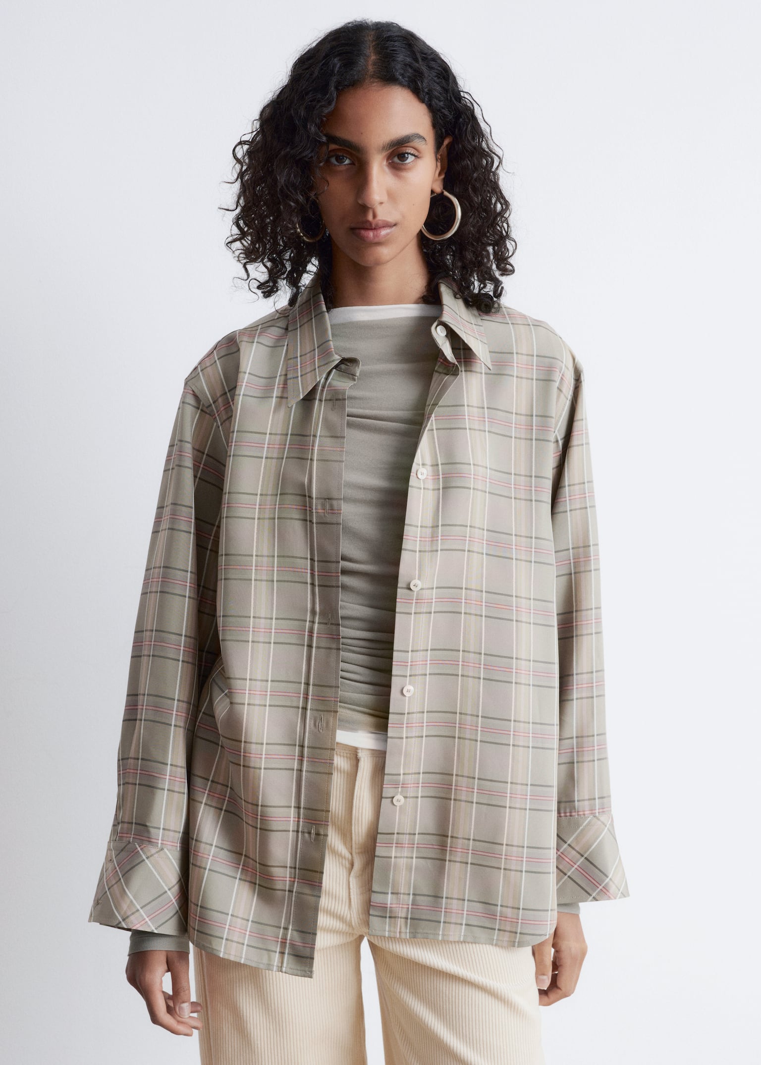 Oversized Checked Shirt - Mole/Checked - 6