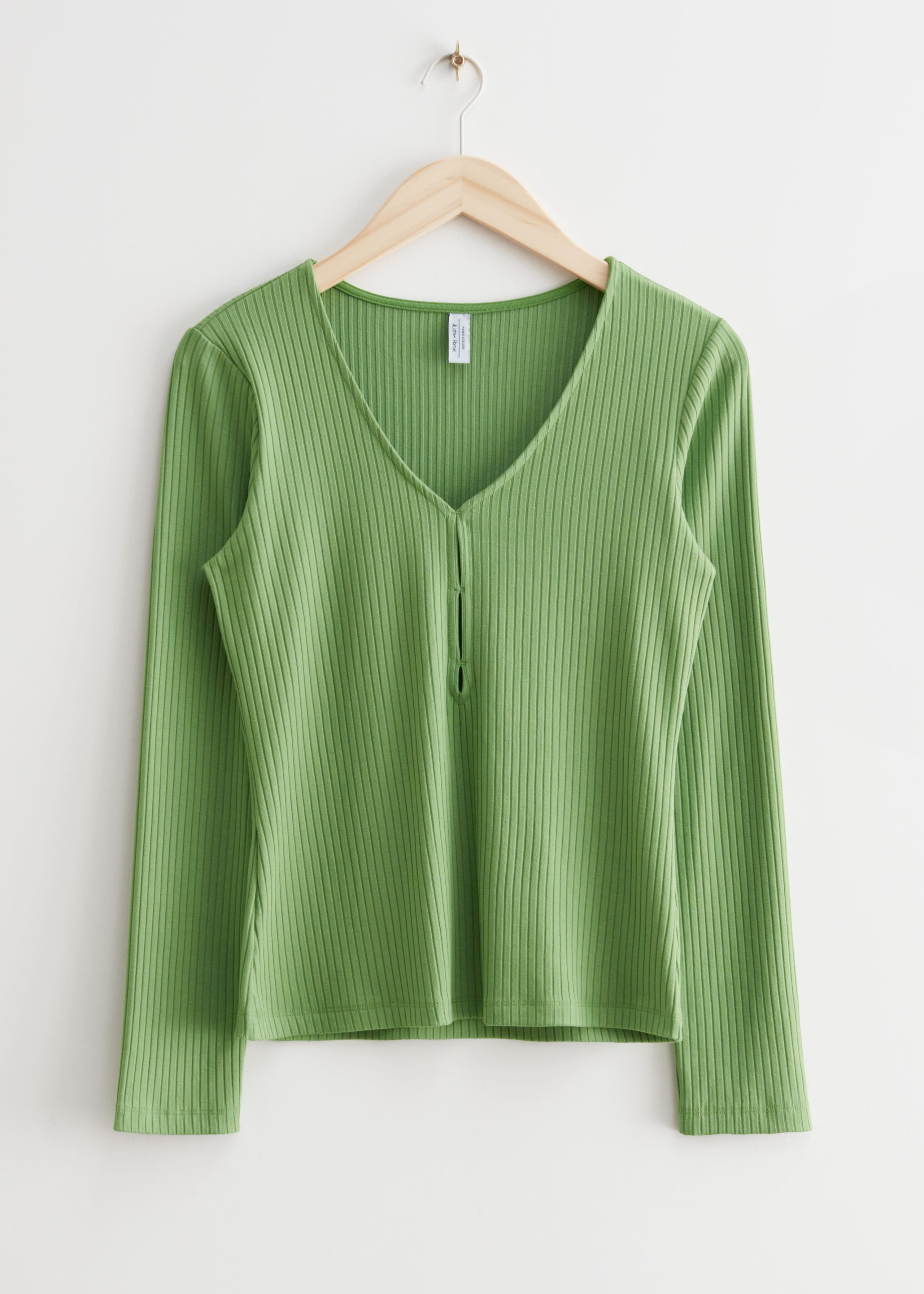 Buttoned Rib Top - Black - Still Life