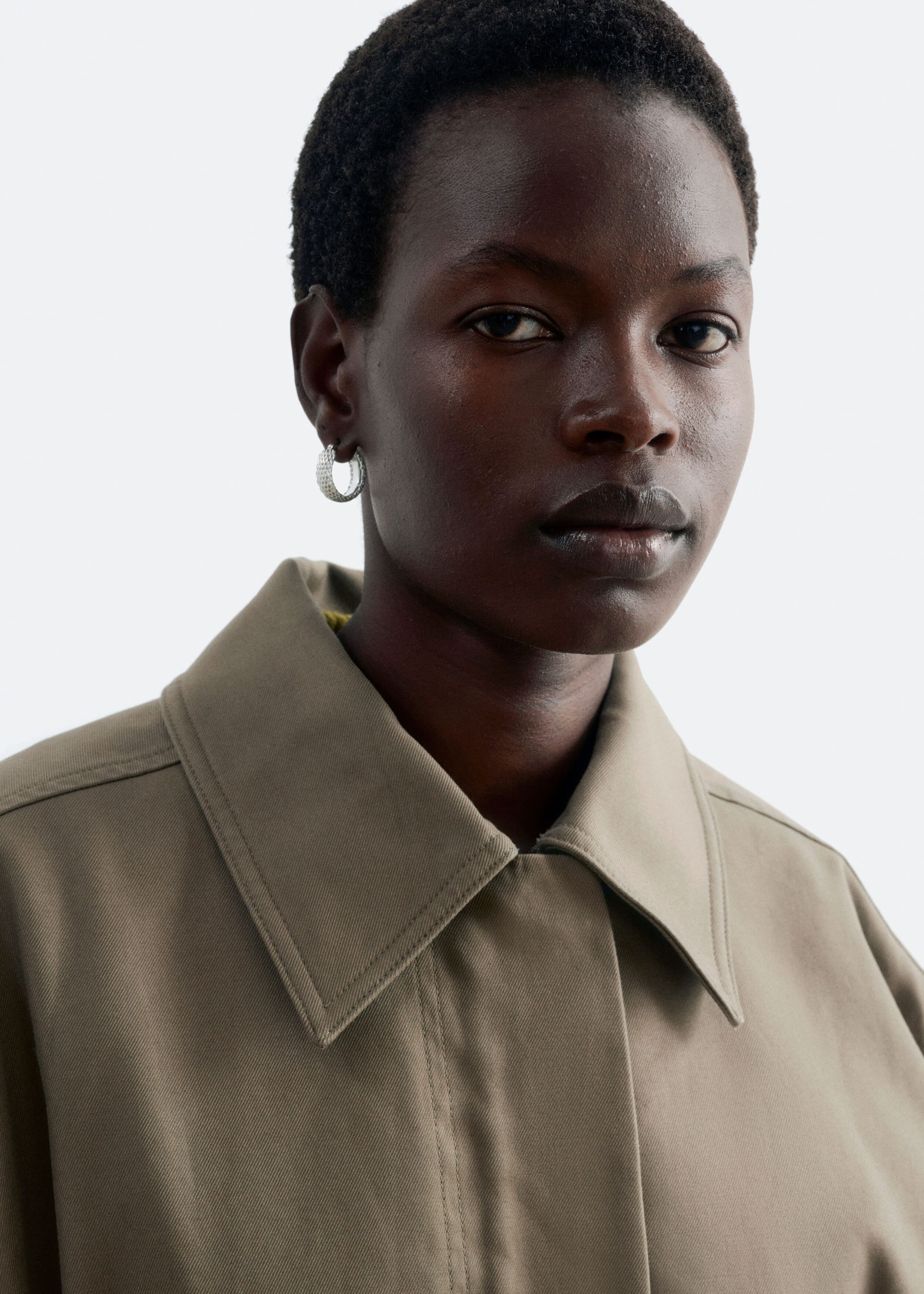 Oversized Drawstring Utility Jacket - Khaki Green - Still Life