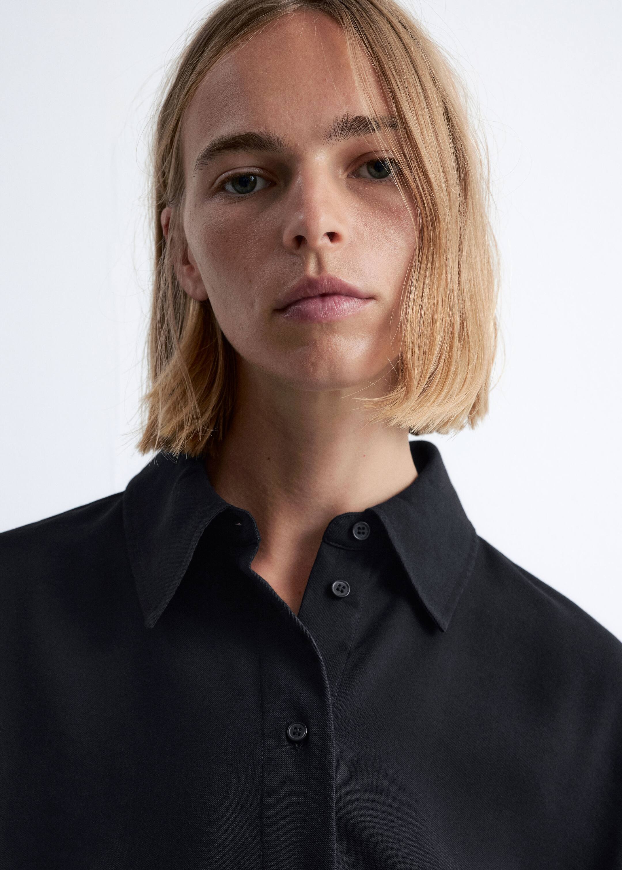 Ver imagem maior: Camisa oversized de mangas três quartos - Preto - SENHORA | H&M PT 3