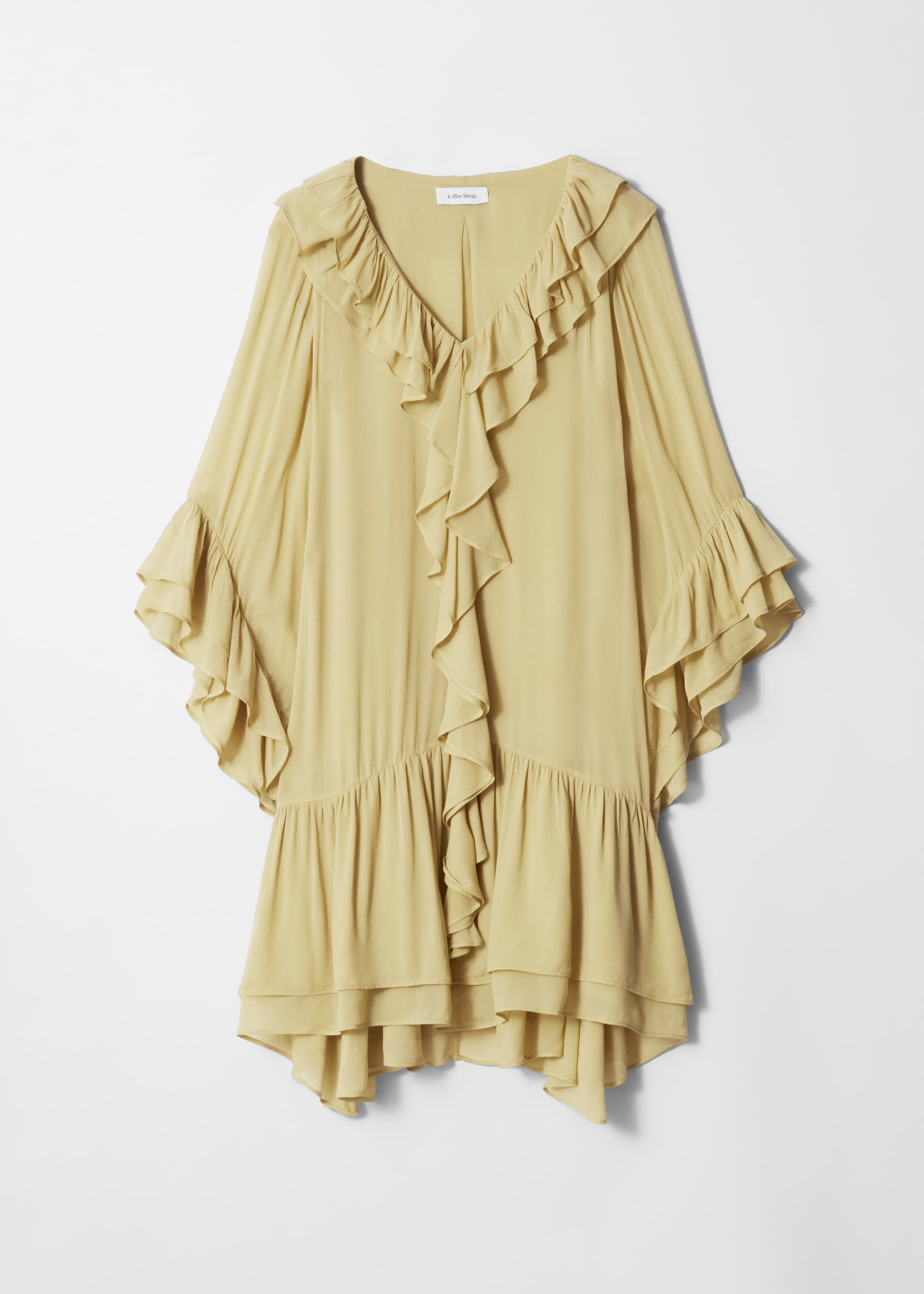 Grotere afbeelding bekijken: Flounced Mini Dress - Yellow - DAMES | H&M BE 1
