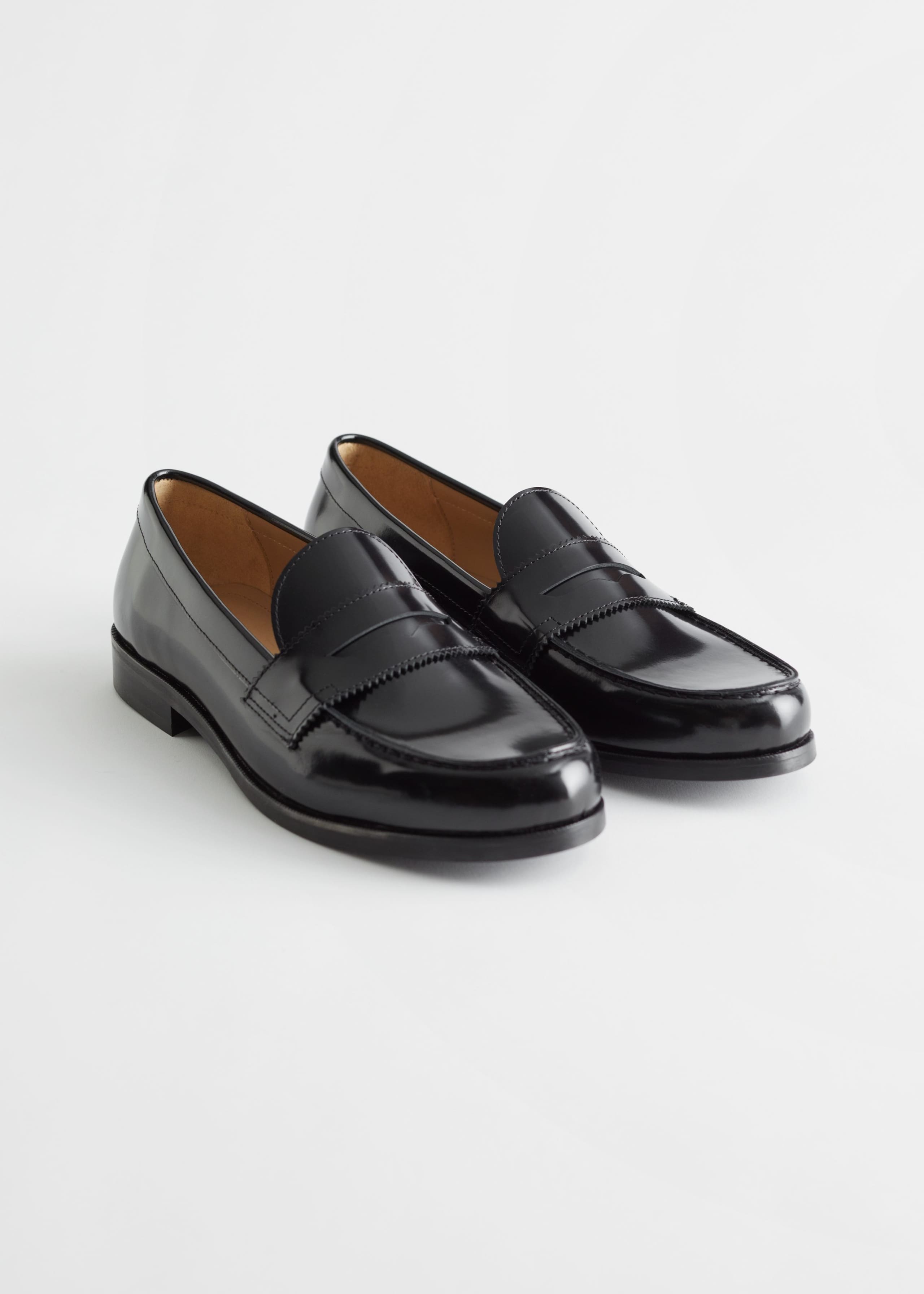 Leather Penny Loafers - Metallic Silver - Still Life