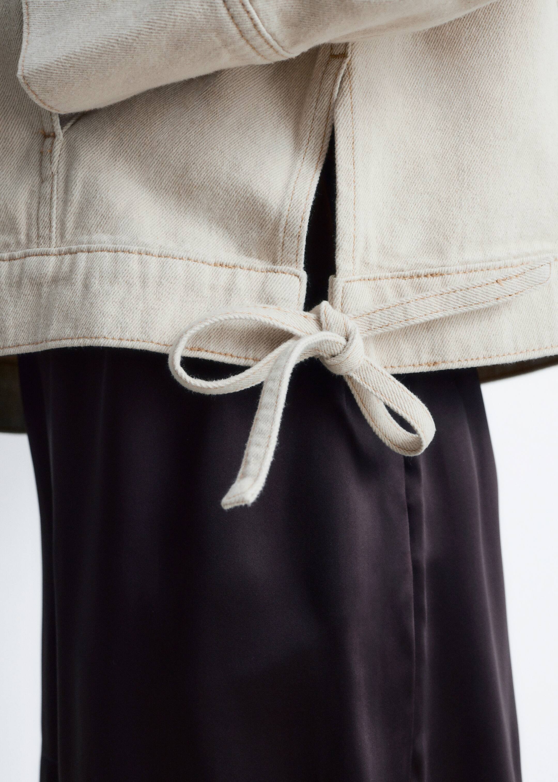 Agrandir l'image: Veste courte en jean avec liens à nouer - Beige - FEMME | H&M FR 5