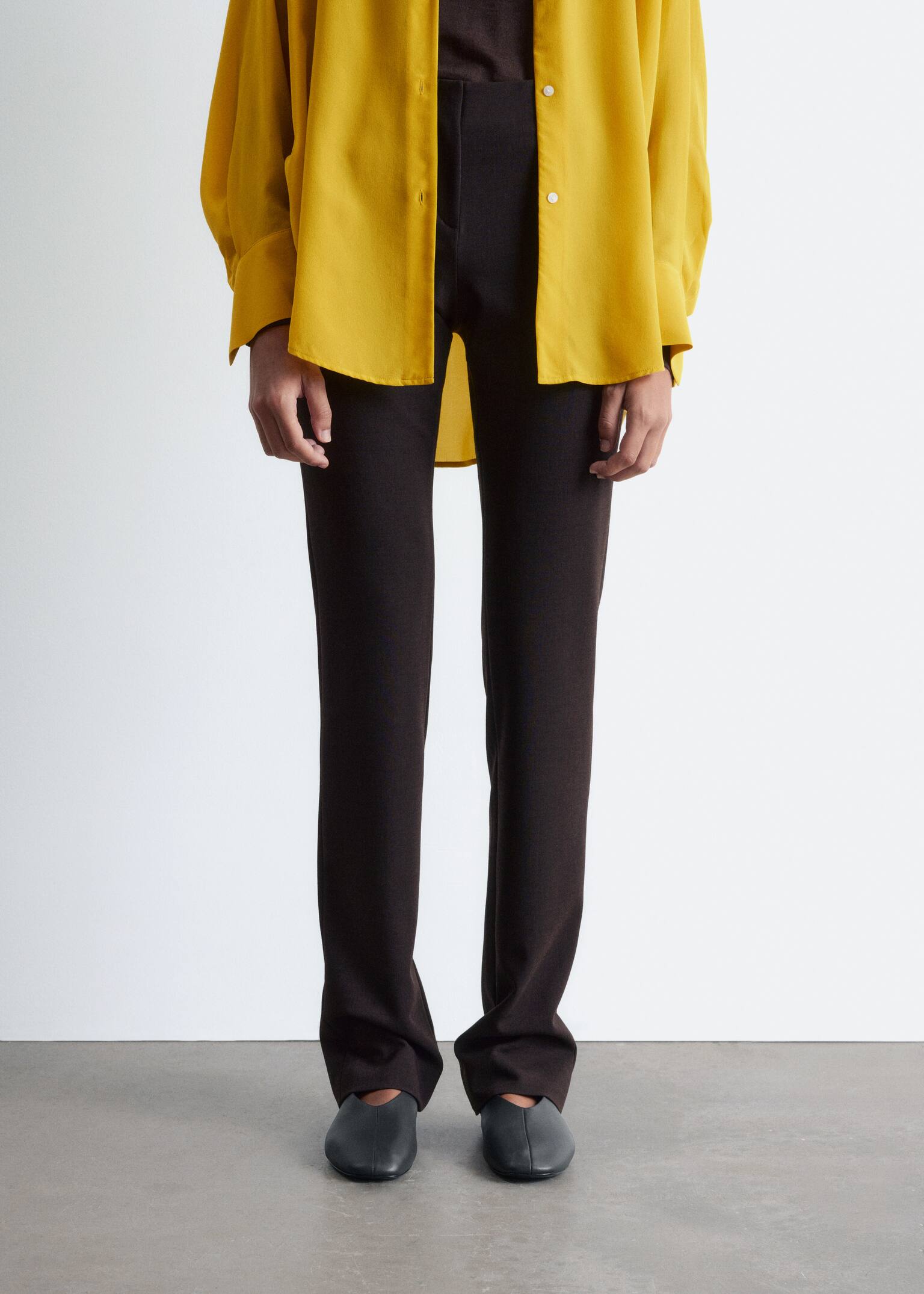 Elegante Hose mit schmalem Bein - Dunkelbraun - 5