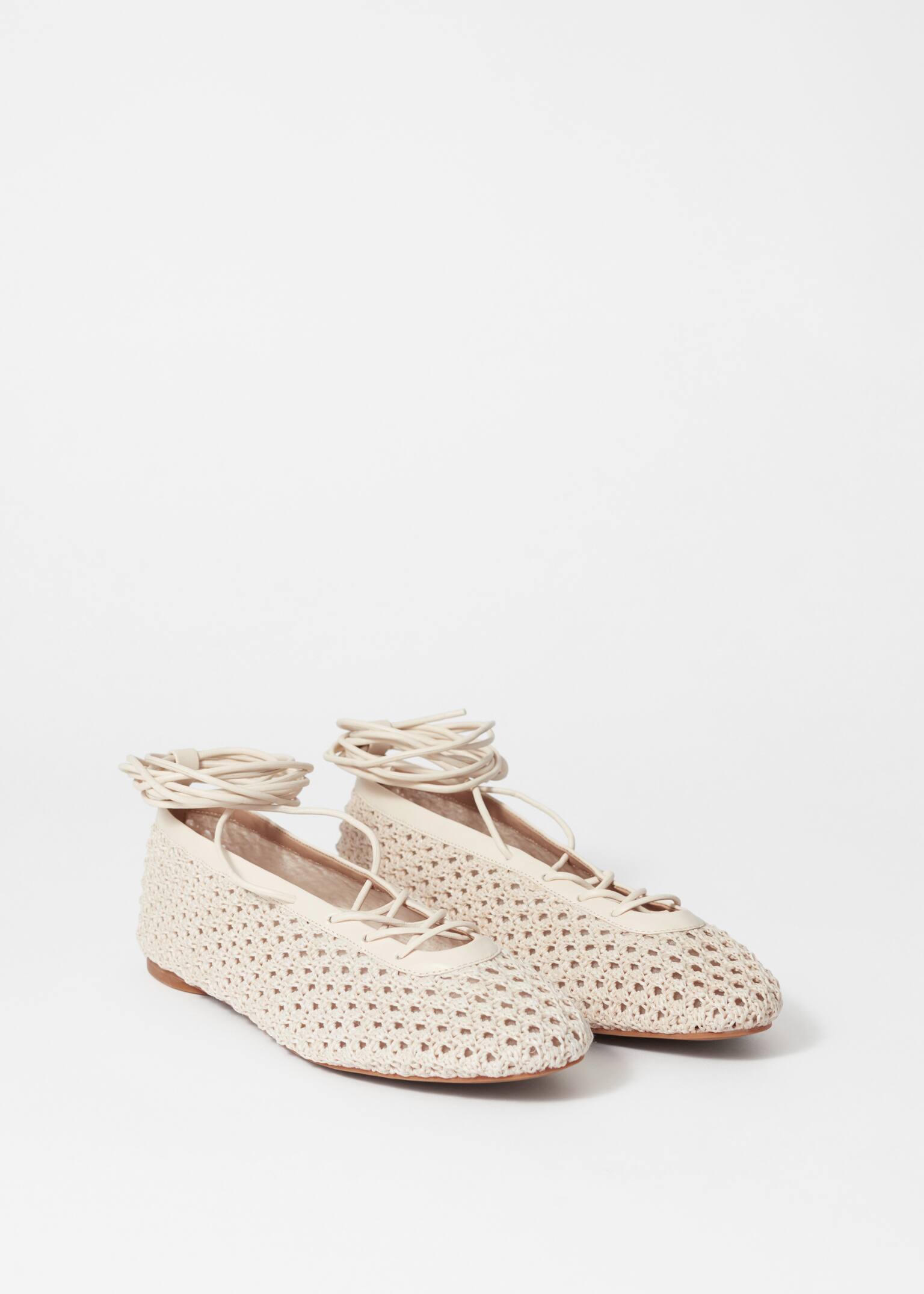 Ballerines à lacets - Couleur crème - 3