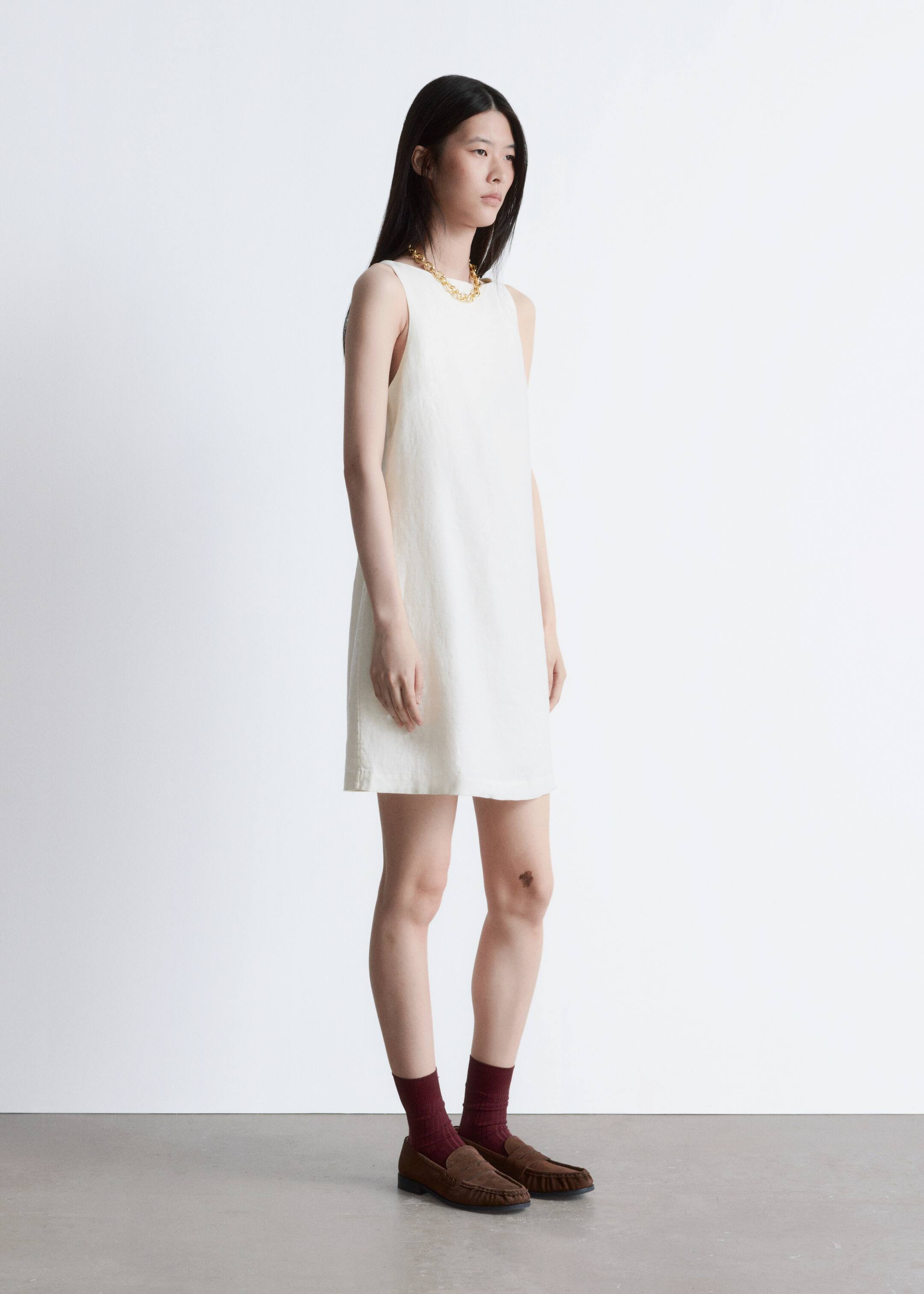 Ingrandisci l'immagine: Linen Mini Dress - White - DONNA | H&M CH 4