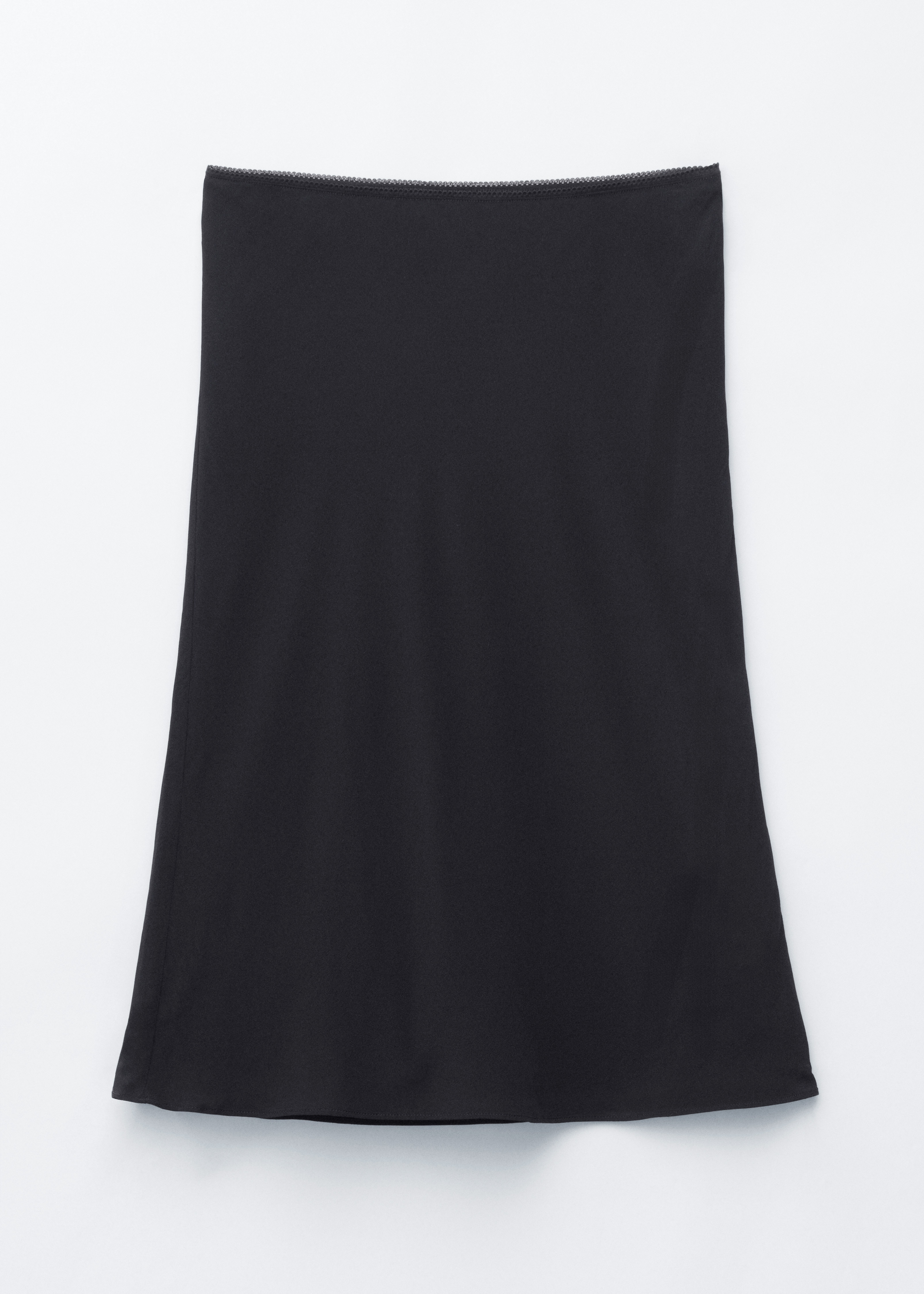 Knælang slip-nederdel - Sort