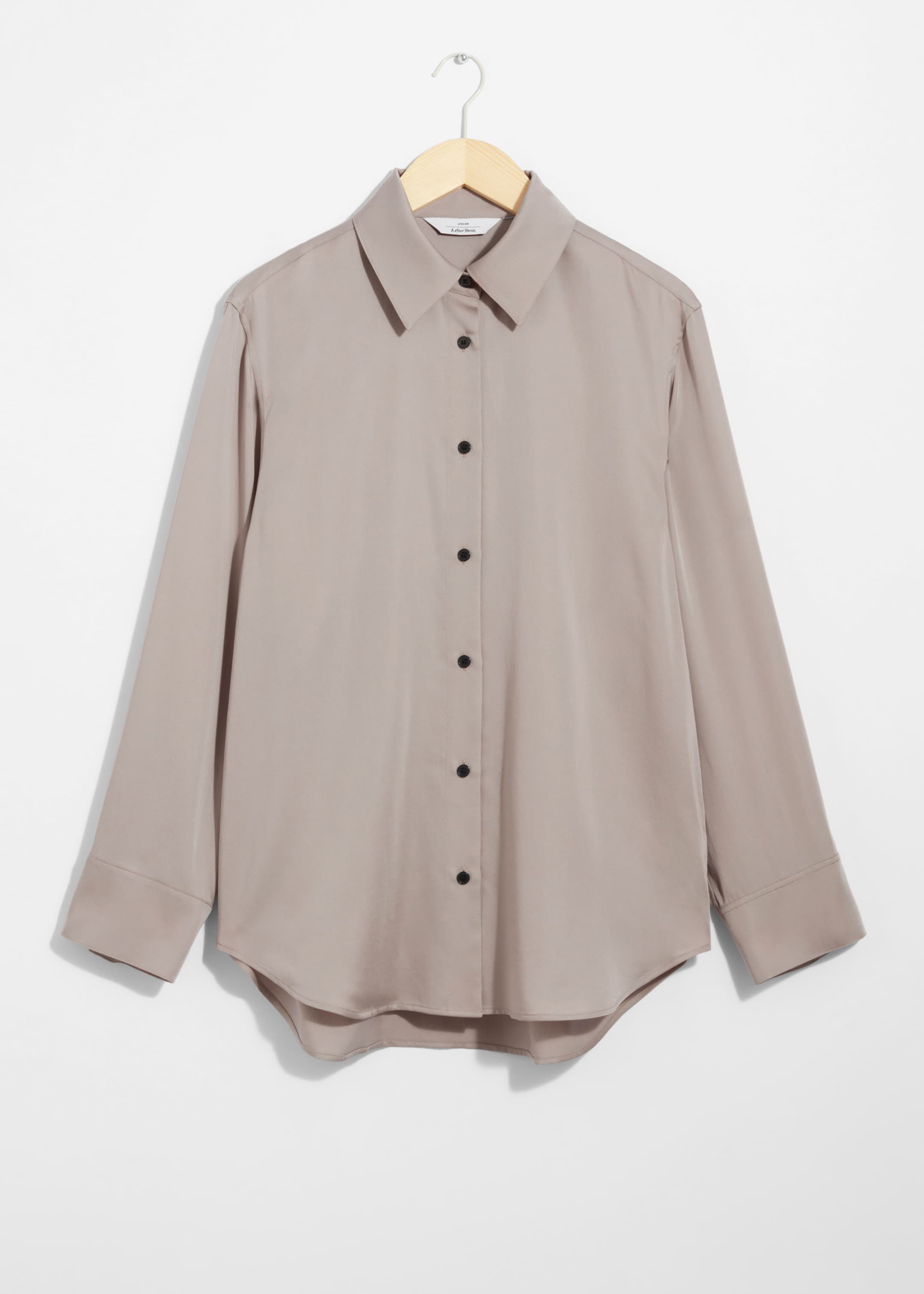 Größeres Bild ansehen: Satinhemd - Graubraun - Ladies | H&M DE 1