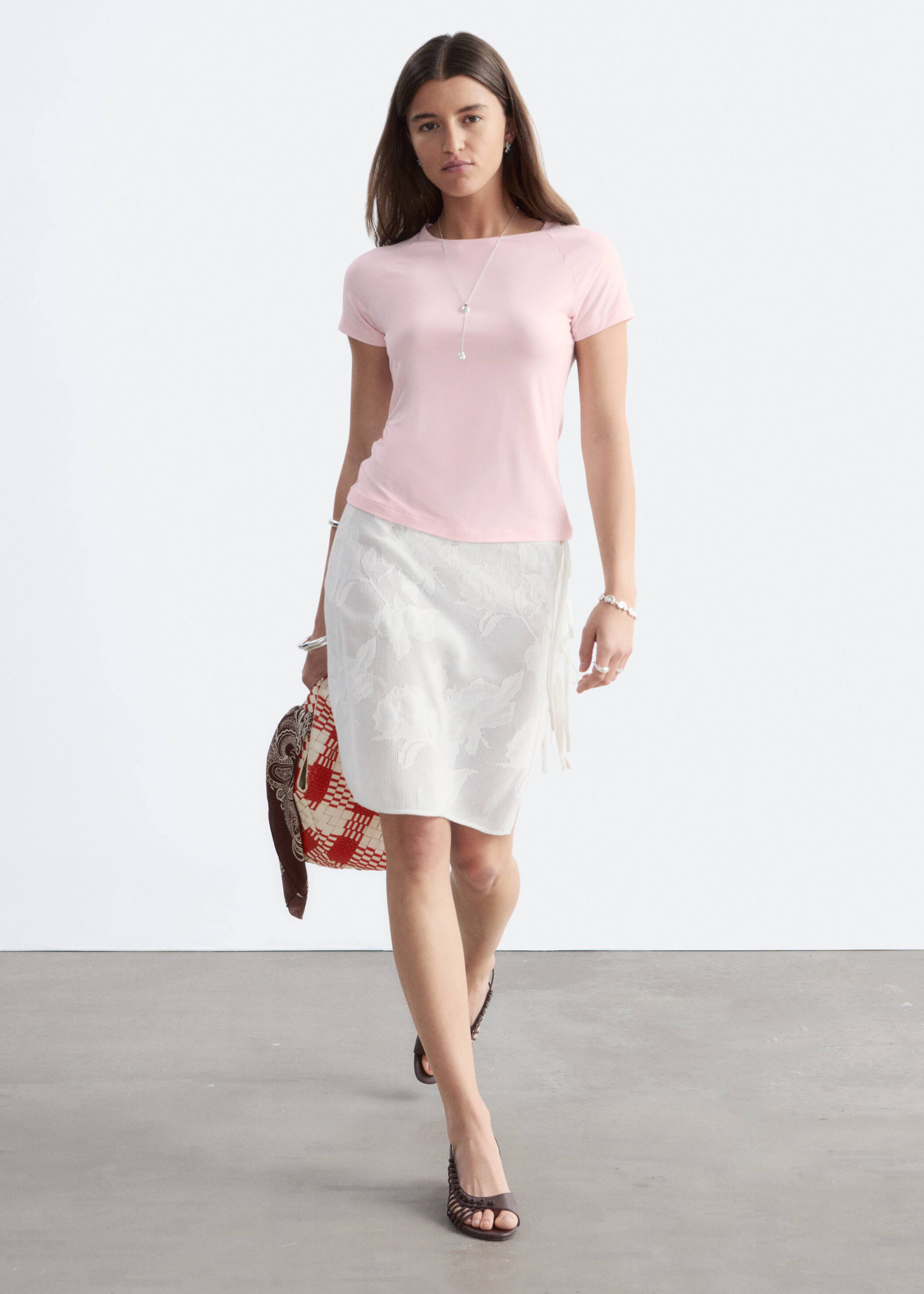 Image of Knitted Wrap Mini Skirt