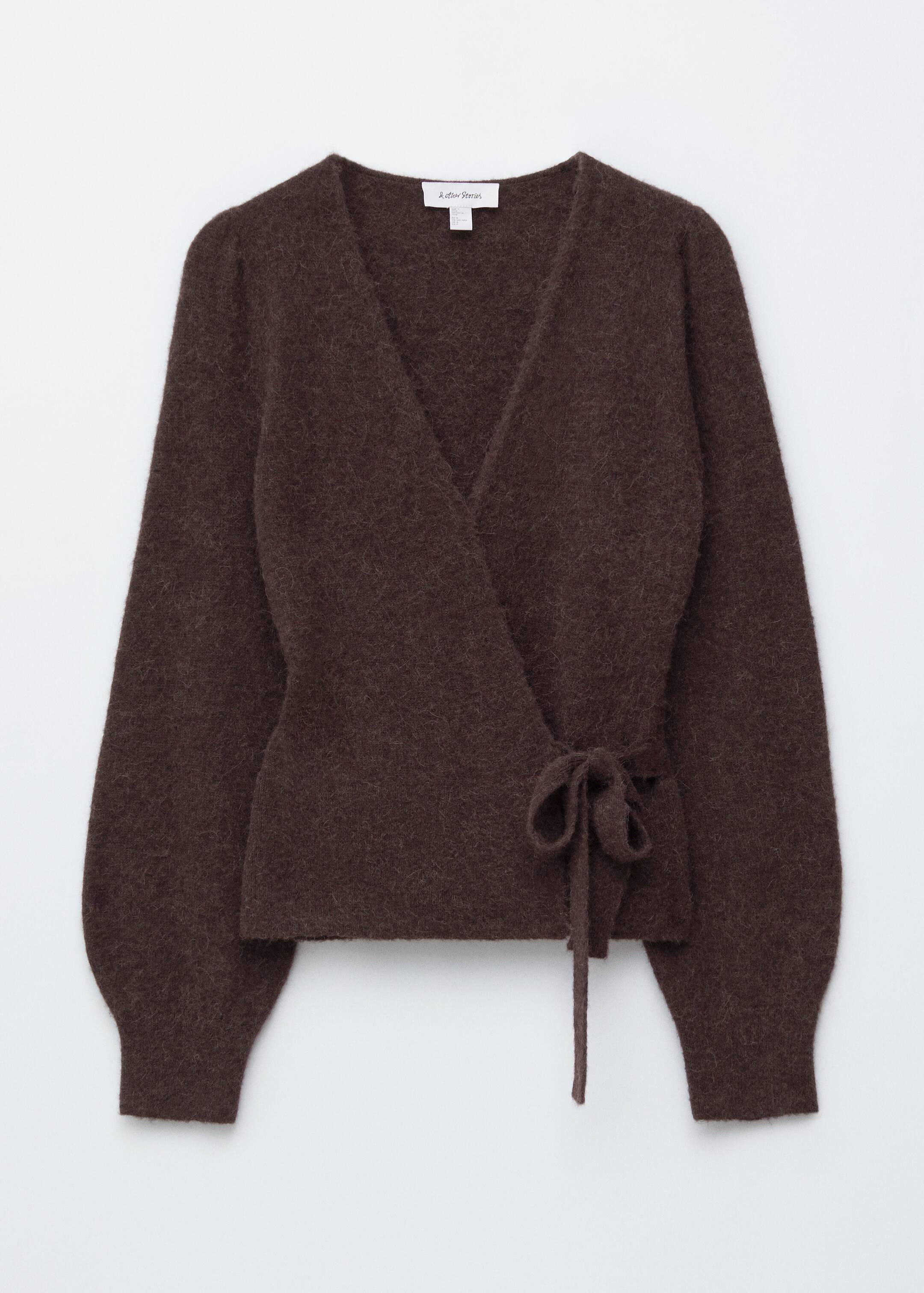 Ingrandisci l'immagine: Mohair-Blend Wrap Cardigan - Dark Brown - DONNA | H&M CH 7
