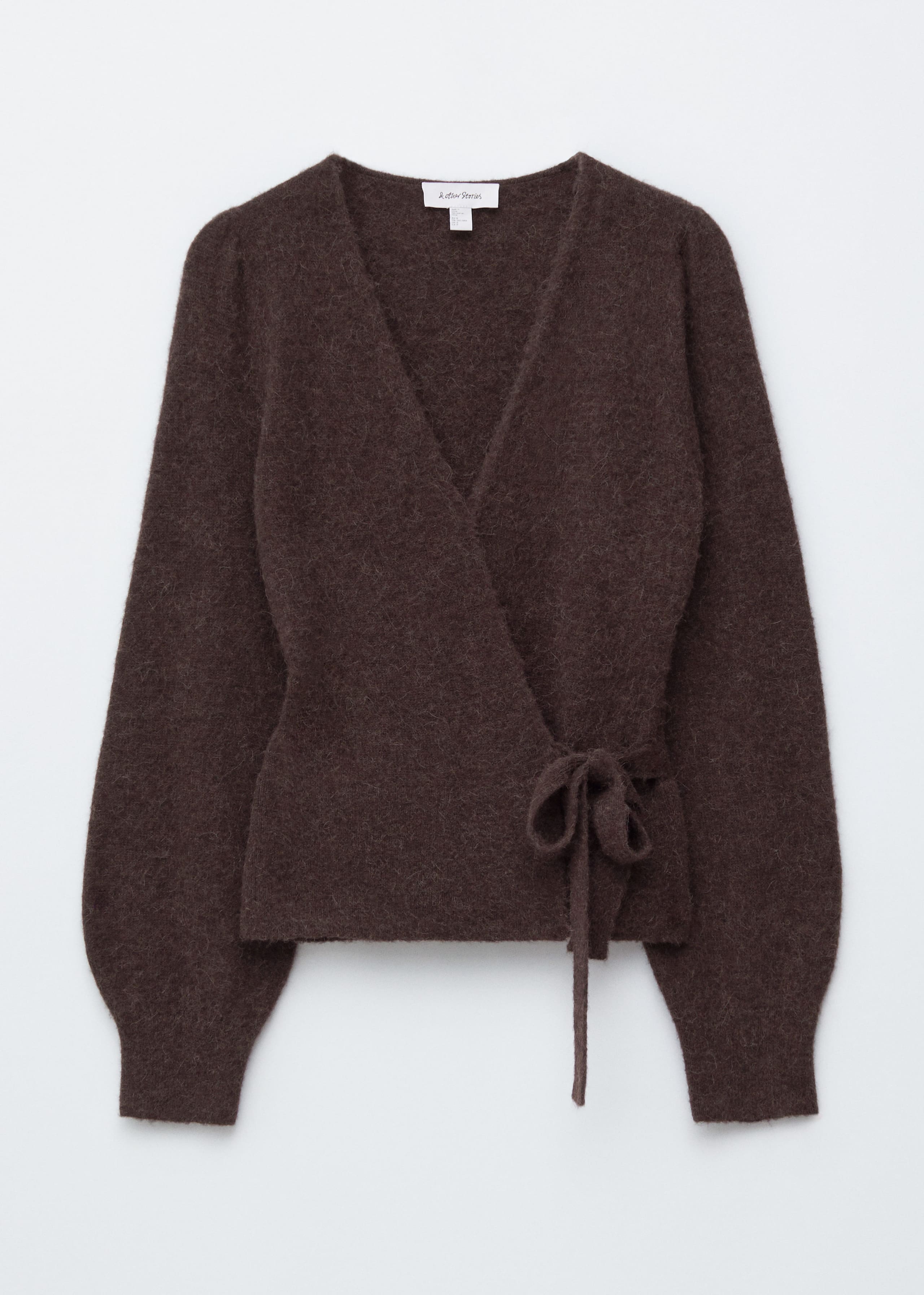 Image of Mohair-Blend Knitted Wrap Cardigan
