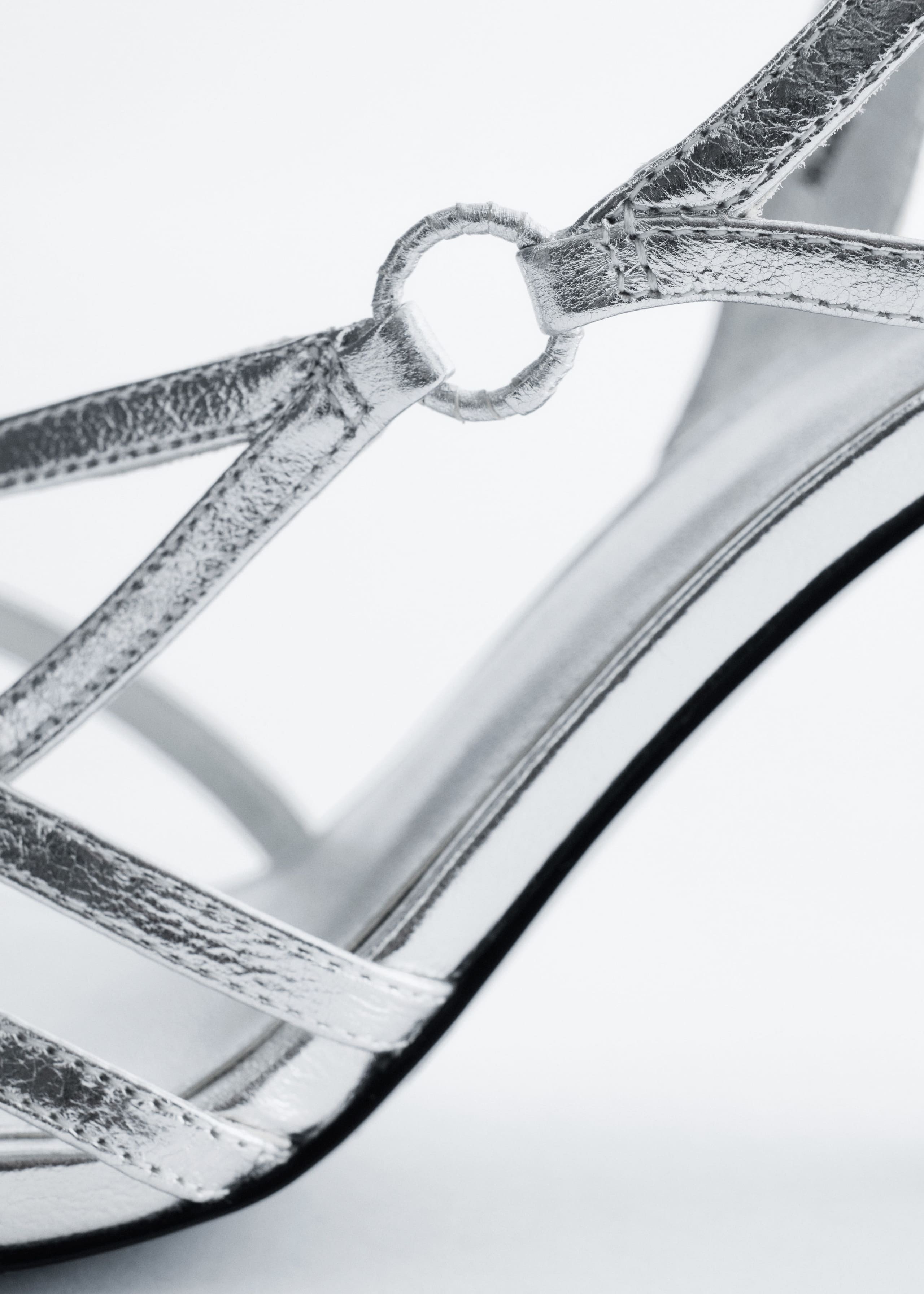 Leather Ring Sandals - Silver - Still Life
