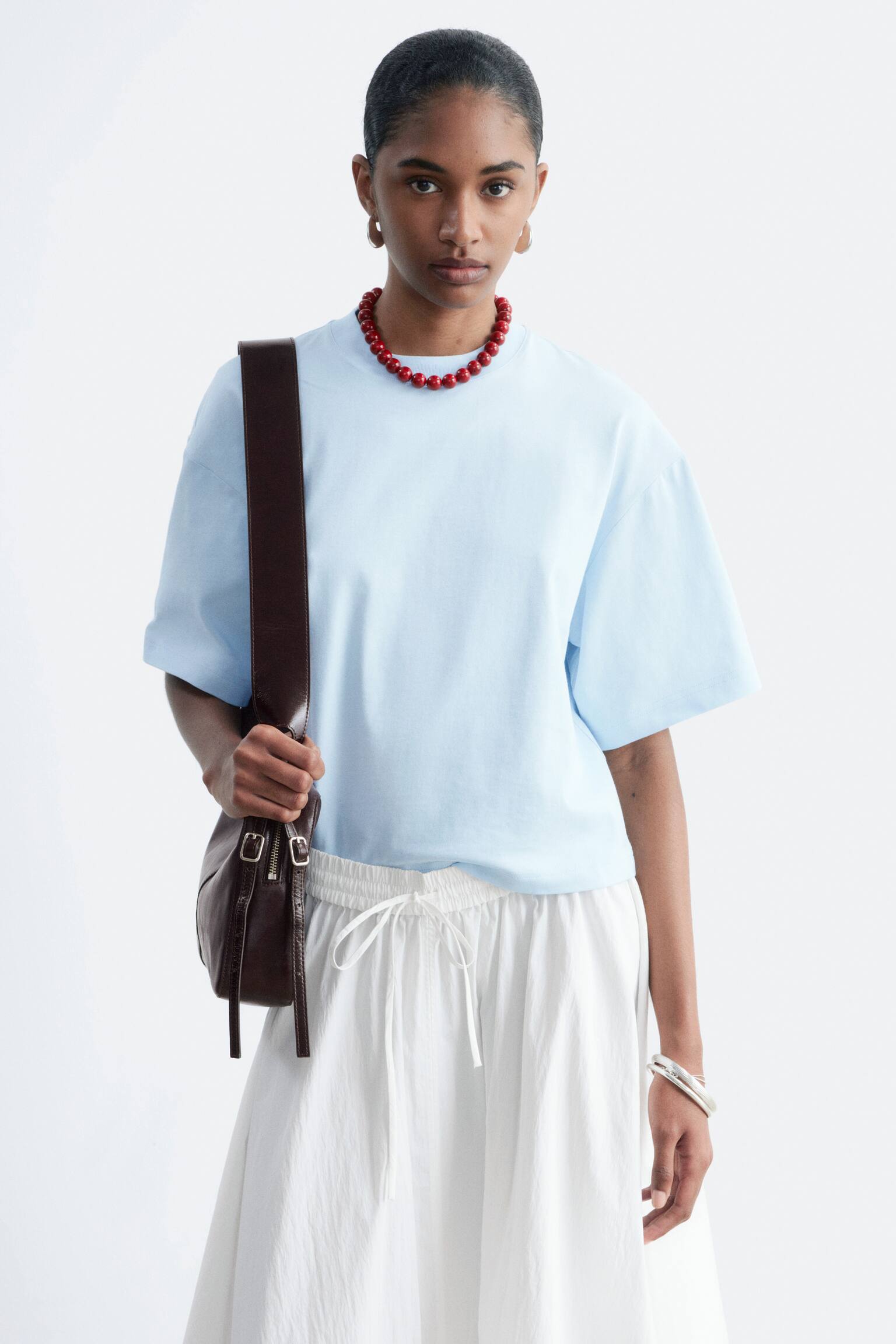 Boxy T-Shirt - Light Blue/Yellow/Black/Red/Grey/White/Brown - 1